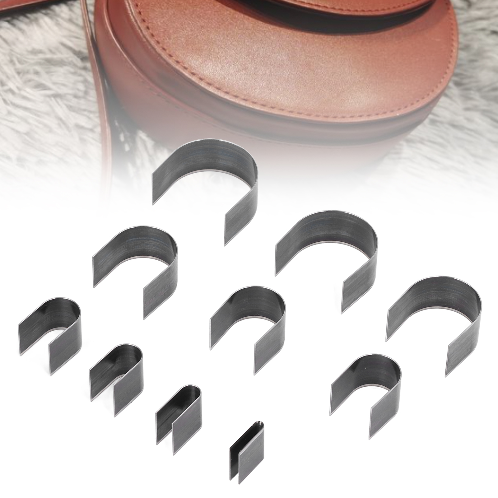 Set Mit 10 Werkzeugen Für Die Handwerkliche Lederherstellung: Schneidemesser, Kantenschärfer, Stanzform Usw.