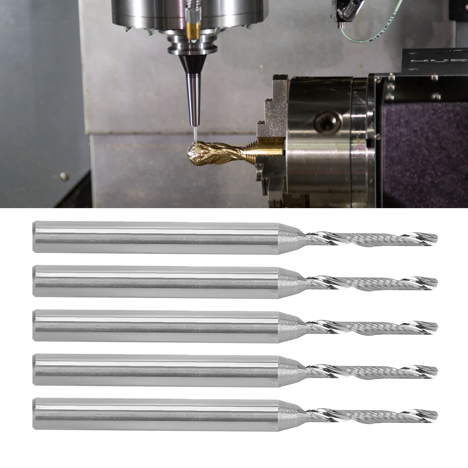 Einschneidiger Aluminium-spiralfräser Für Cnc-graviermaschinen, 3,175 X 1,5 X 12 Mm