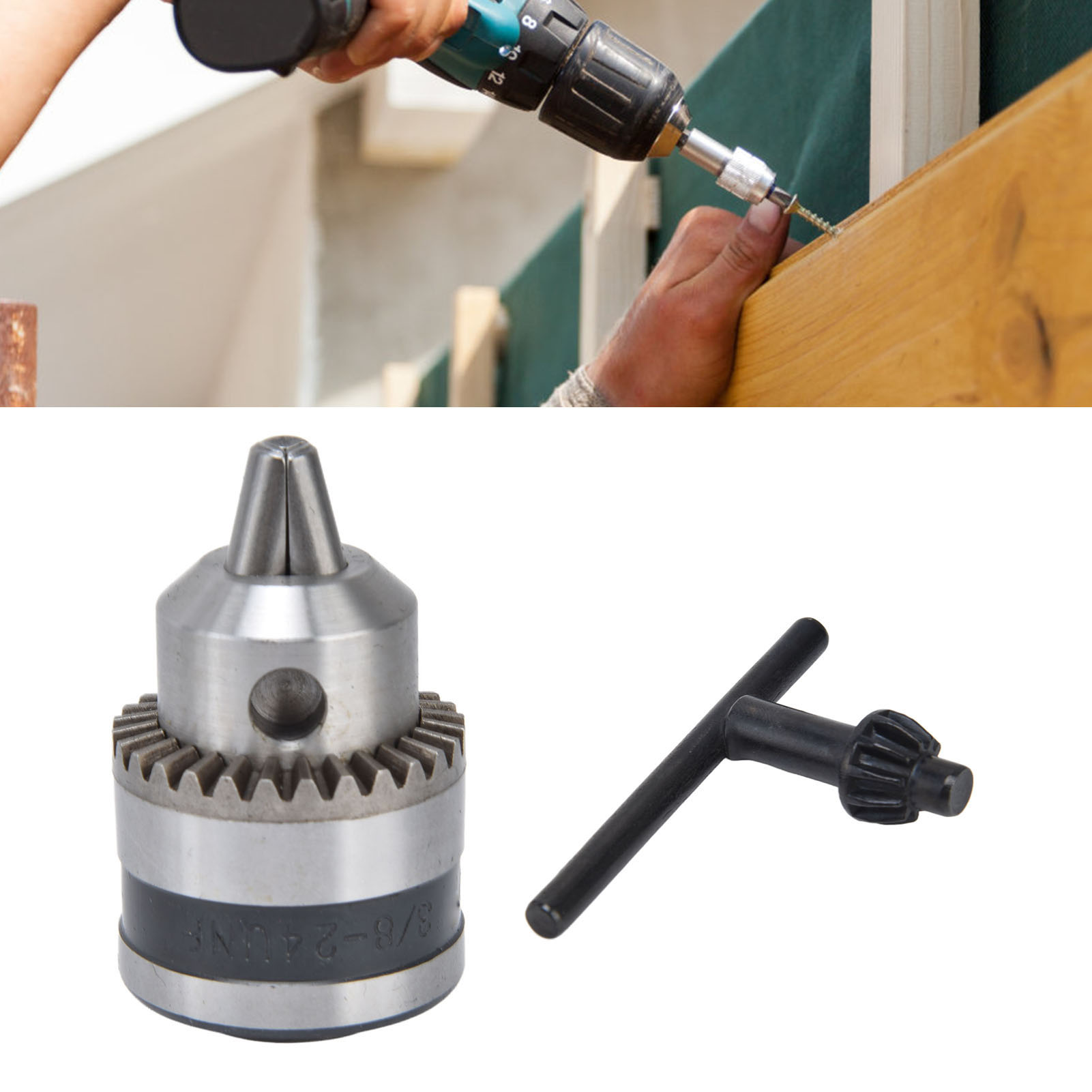 0,6–6 Mm 3/8-24unf Umrüstbares Gewindebohrfutter, 3-backen-schnellspannfutter