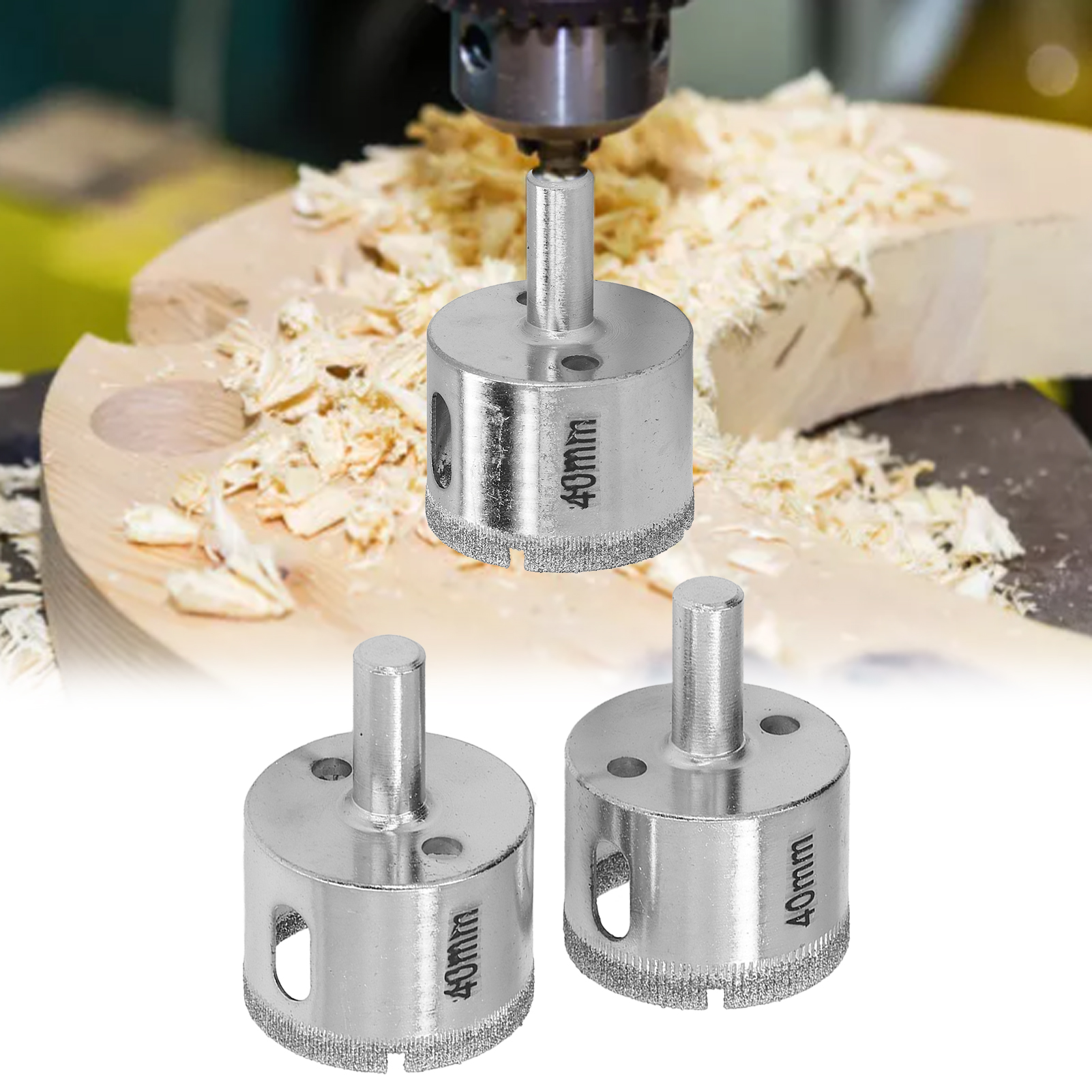 40-mm-lochsägenbohrer Zum Bohren Verschiedener Materialien, Einschließlich Harter Und Spröder Materialien (2 Stück).