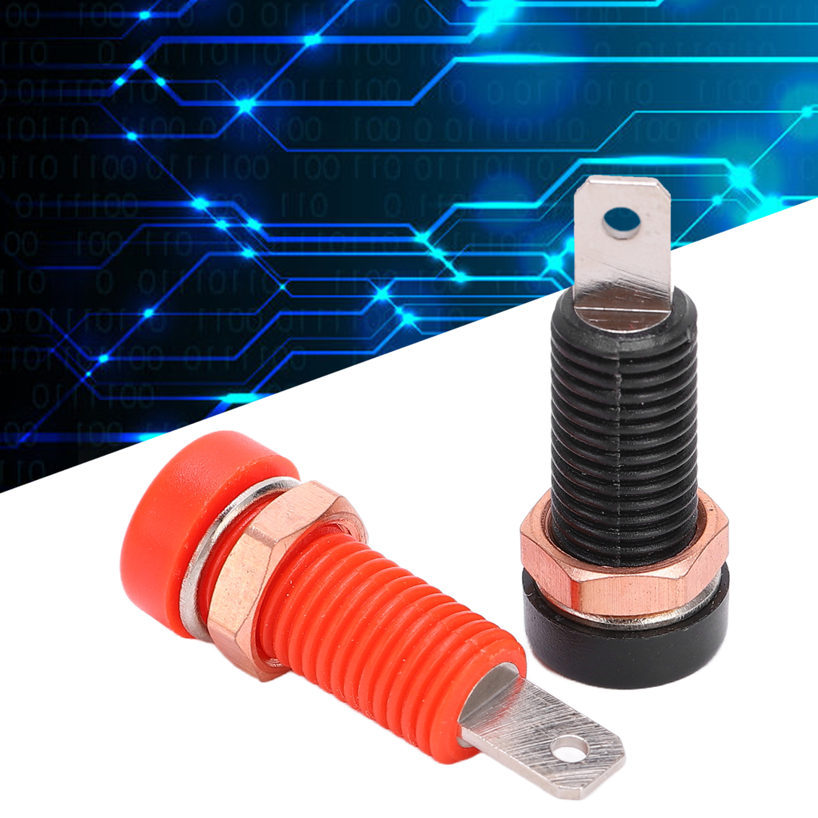 4-mm-bananenstecker Mit Messinganschlüssen, Rot Und Schwarz, Verkauft Im 5er-pack. 4-mm-wandsteckdose J.40015