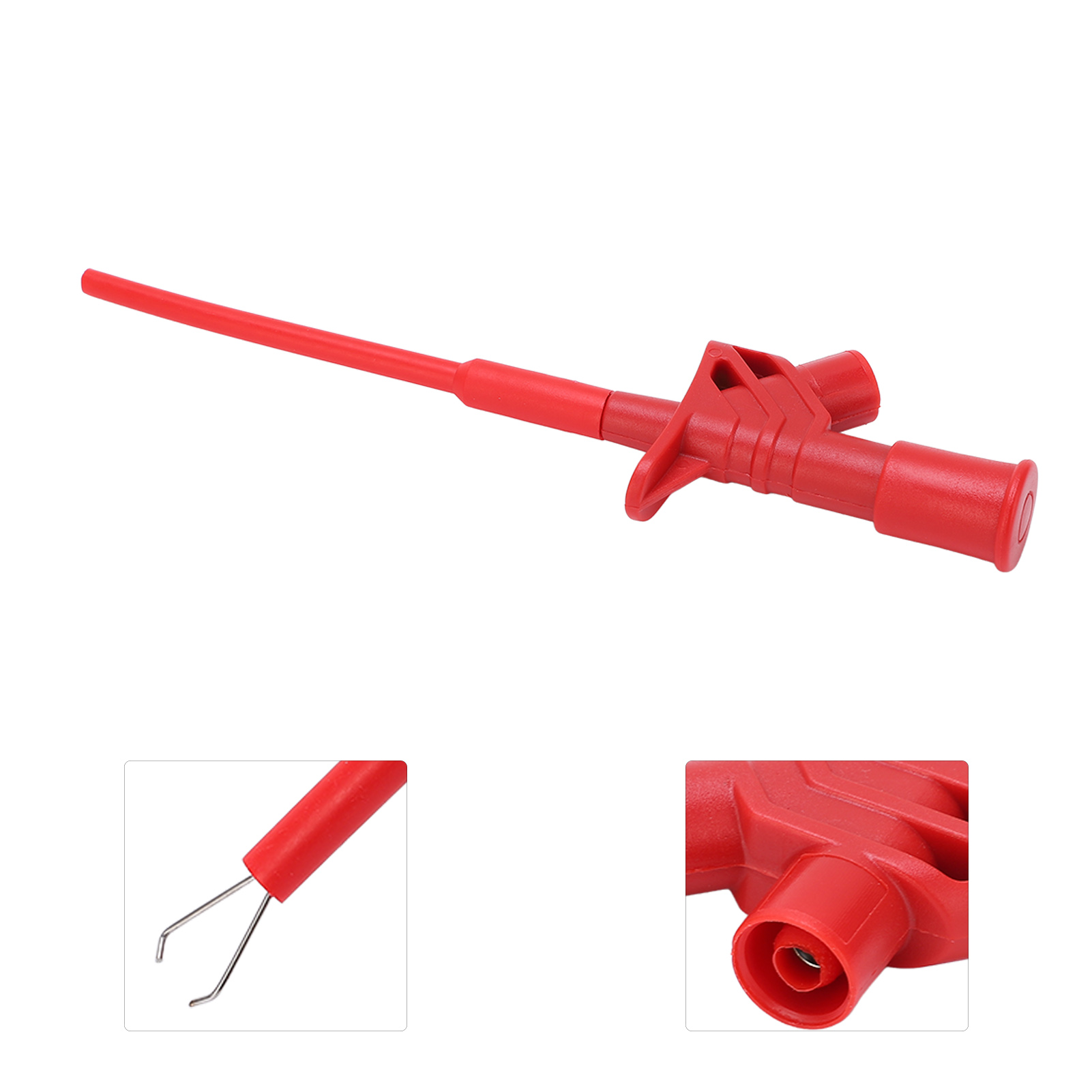 J.30021 Flexible, Sichere Und Schnelle Prüfklemme Mit Prüfhaken Und 4 Mm Sicherheitseinsatz (rot)