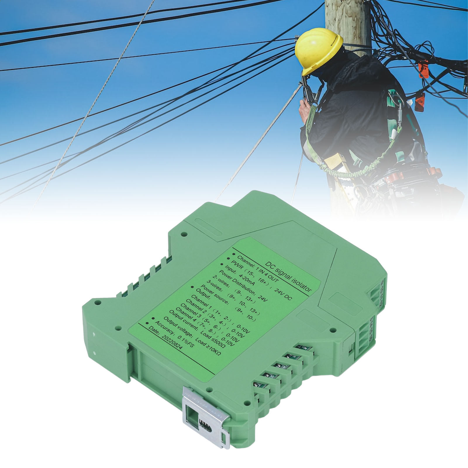 24v Dc Signalisolator Für Strom- Und Spannungstransmitter, Sps-erkennung, Ein Eingang Und Vier Ausgänge, 0-10v.