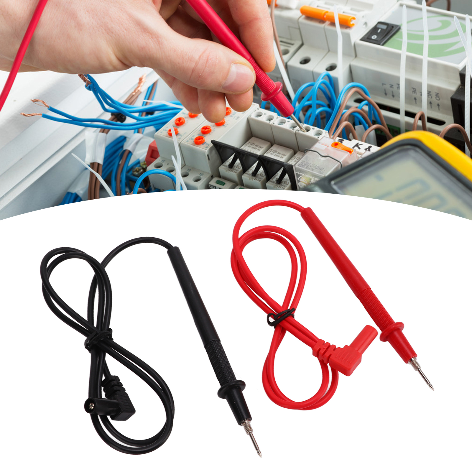J.30032 Universalsonde Für Multimeter Mit 2 Mm Gewinde, 2 Mm Sondendraht, Sondenkabel, 10 A, Rot Und Schwarz, Verkauft In 5er-packungen.