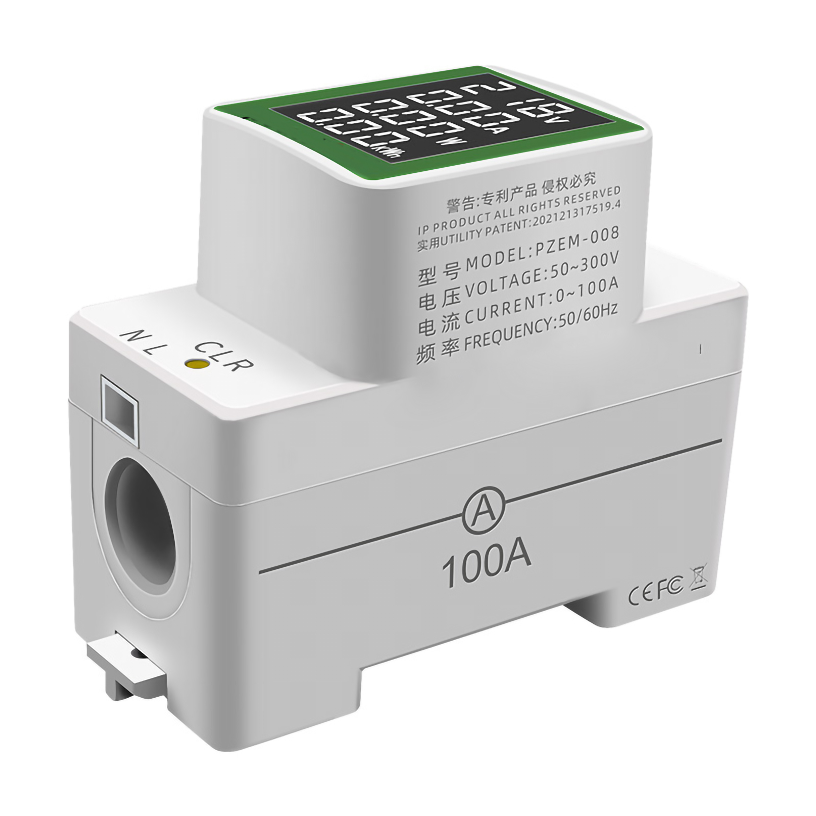 Multifunktionales Spannungs- Und Strommessgerät Mit Digitalanzeige, Ac 50-300v/100a