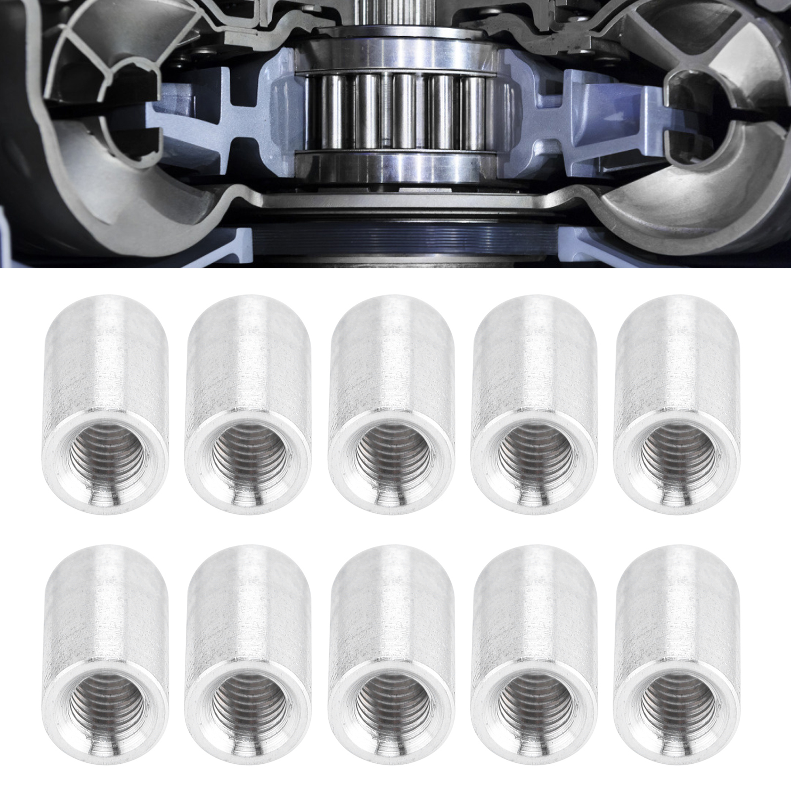 Zehn Gewindestützsäulen Aus Aluminiumlegierung M40,7 Mm 3501-0006-0100, Länge 10 Mm.