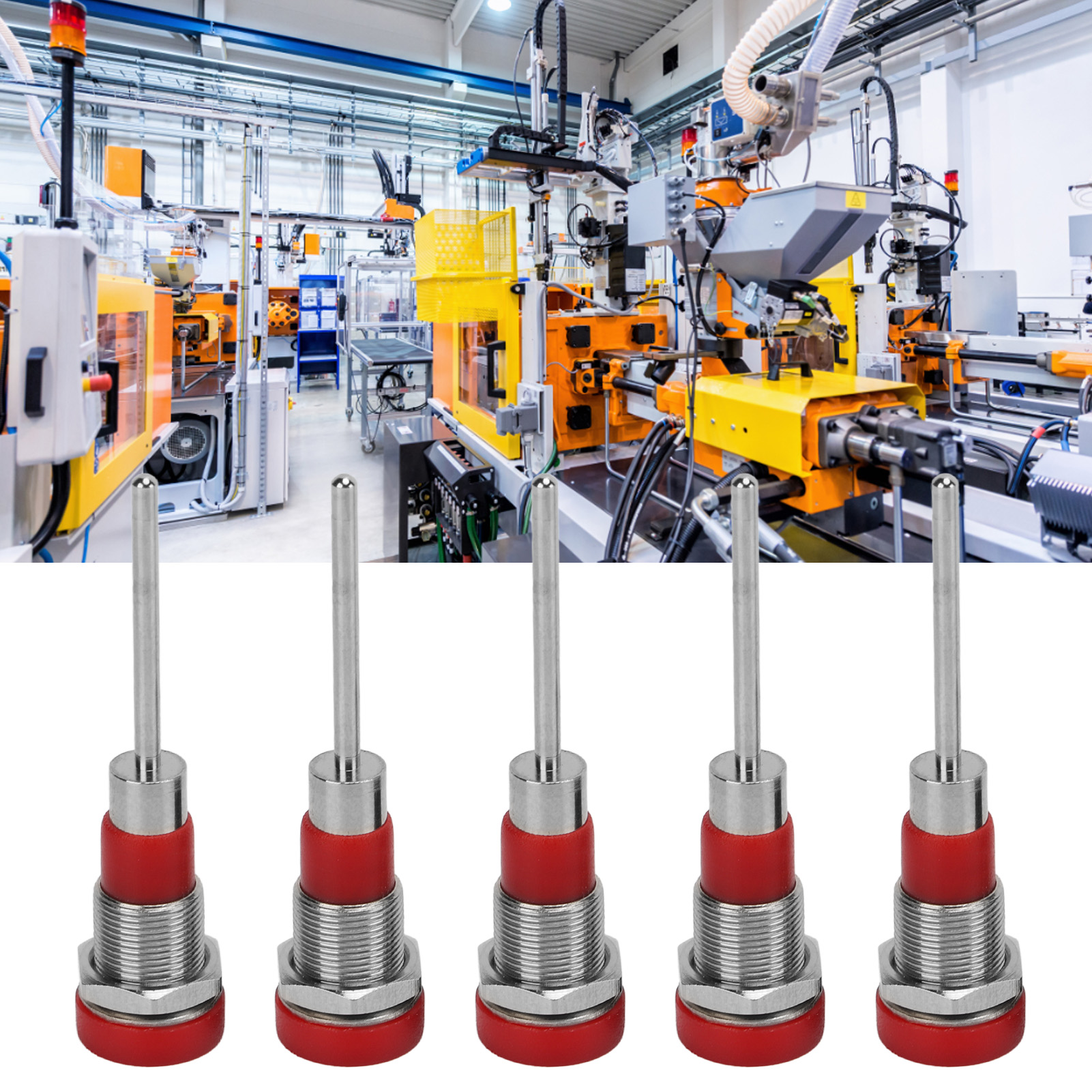 J.40013 4mm Vernickelter Messing-stiftstecker, Bananenstecker, Verkauft In 5er-packs In Rot.