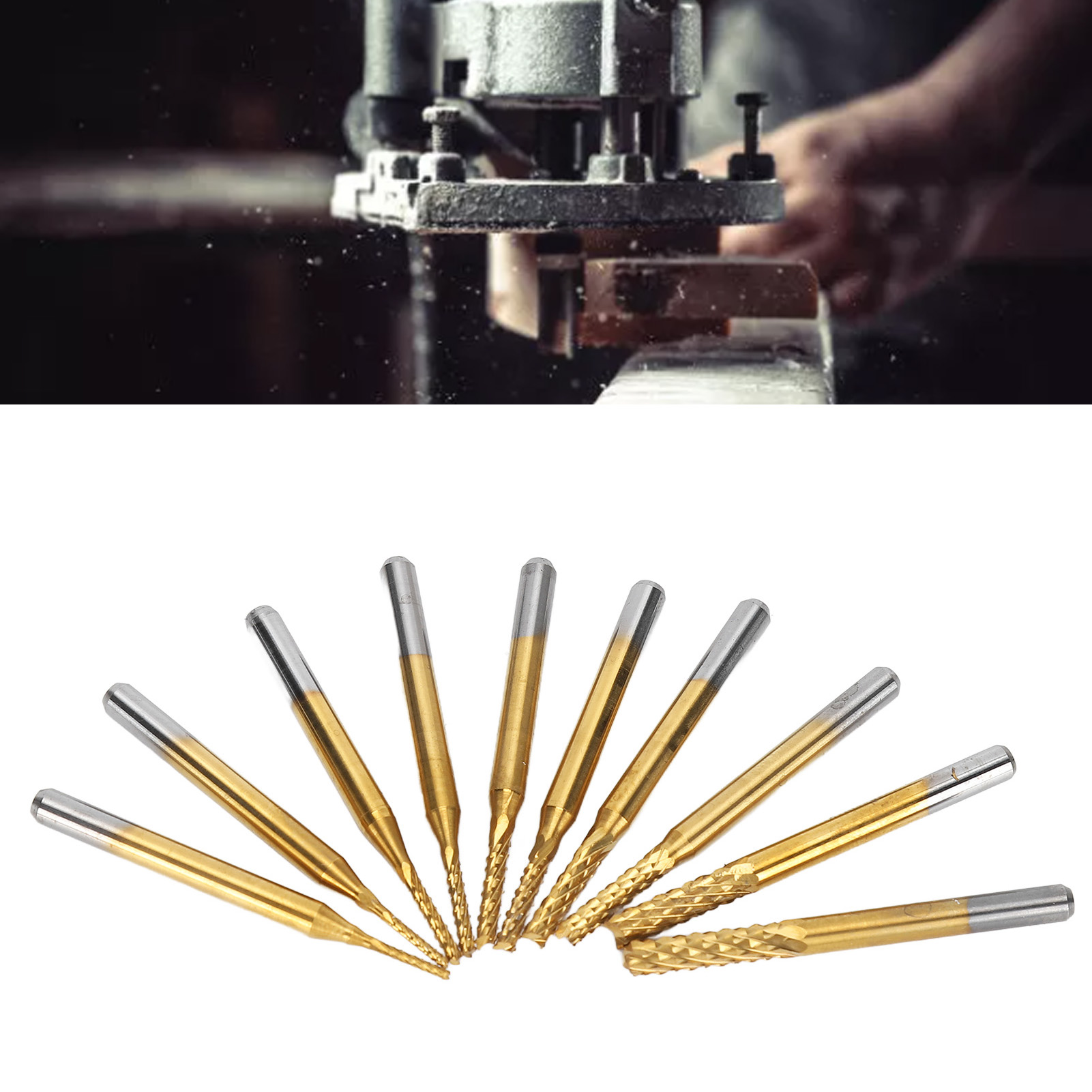 Set Aus 10 Holzschnitzmessern, Vollständig Titanbeschichtet, Von 1,0 Bis 3,0 Mm.