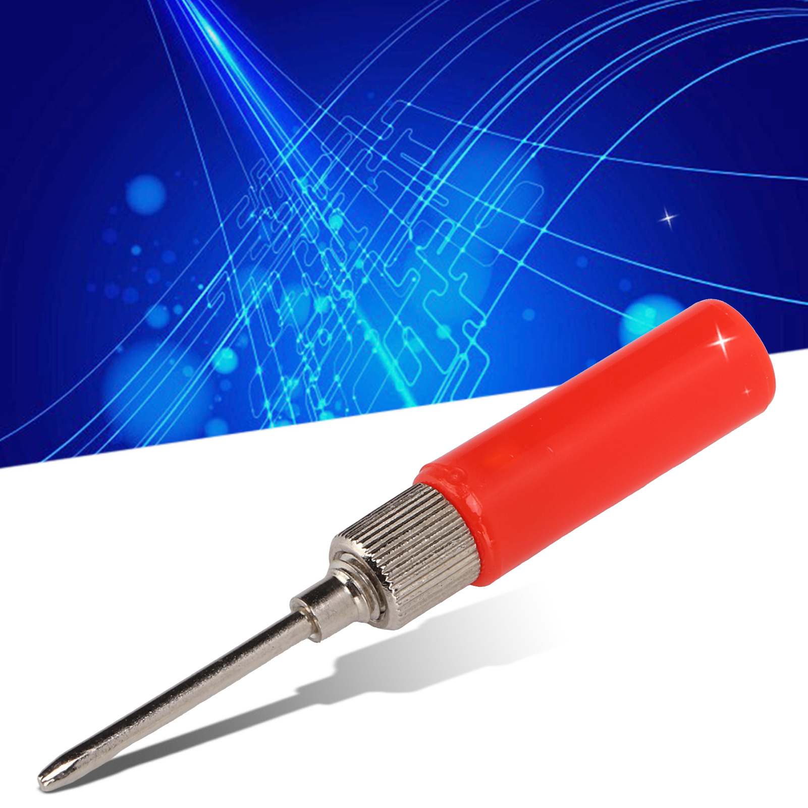J.30014 Lötlose Prüfleitung Mit Kurzem Stift, 2 Mm, Abs-kunststoffgehäuse, Rot.