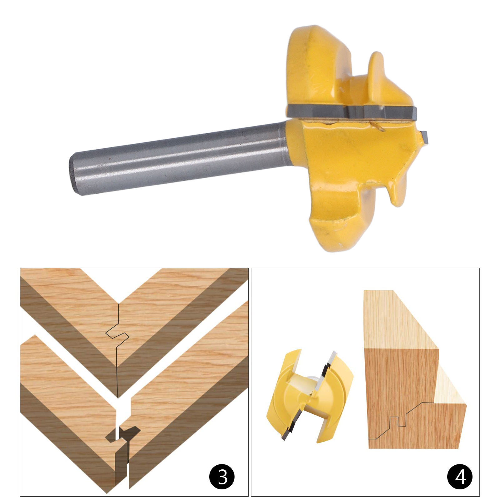 Zapfenschneider Mit 45-grad-winkel, Holzschneider Mit 1/4-zoll-schaft, Holzschneider Mit 1-3/8-zoll-schaft.