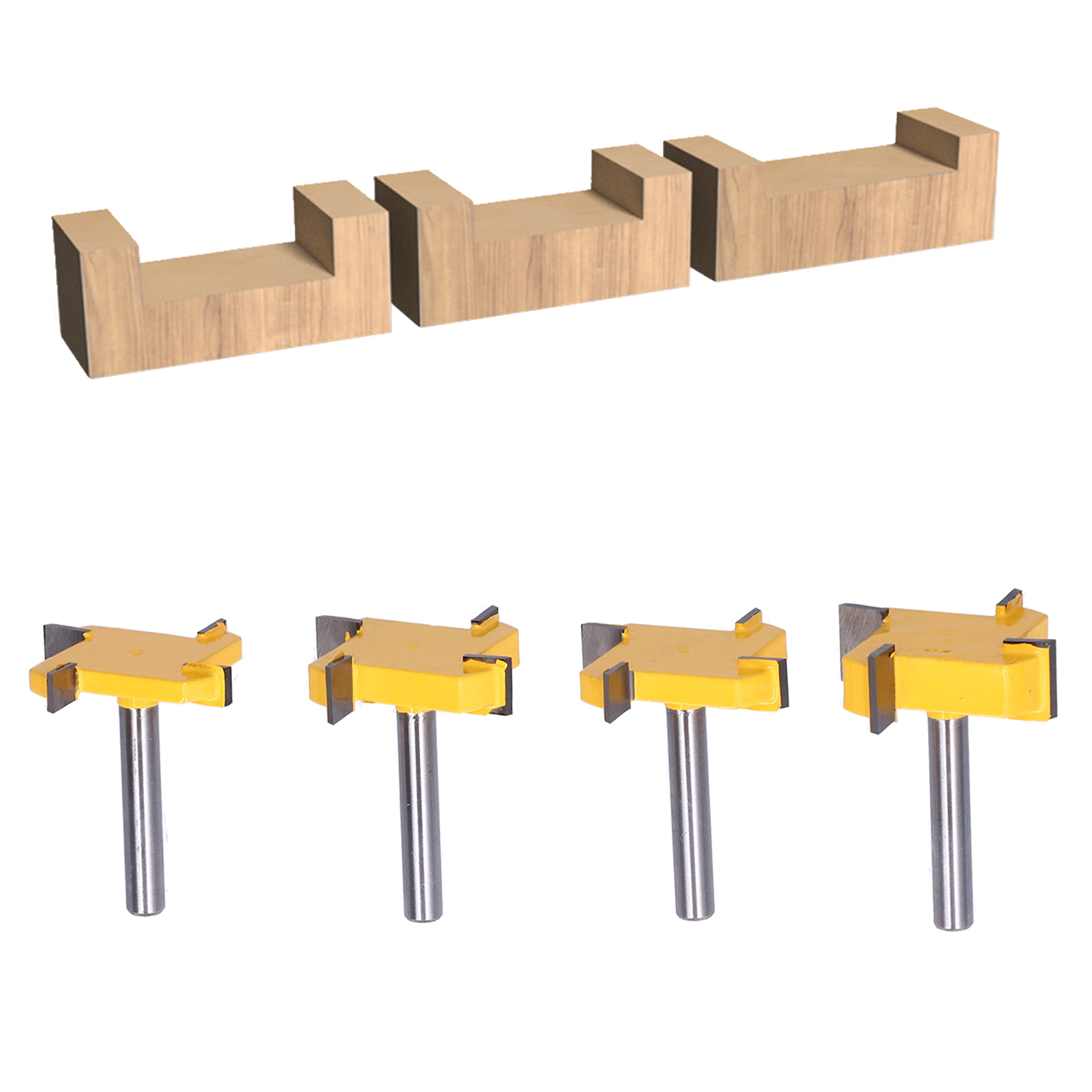 Vierklingen-t-messer, 6-mm-griff, Nutmesser, Holzbearbeitungsmesser, Vierzinkiges T-messer