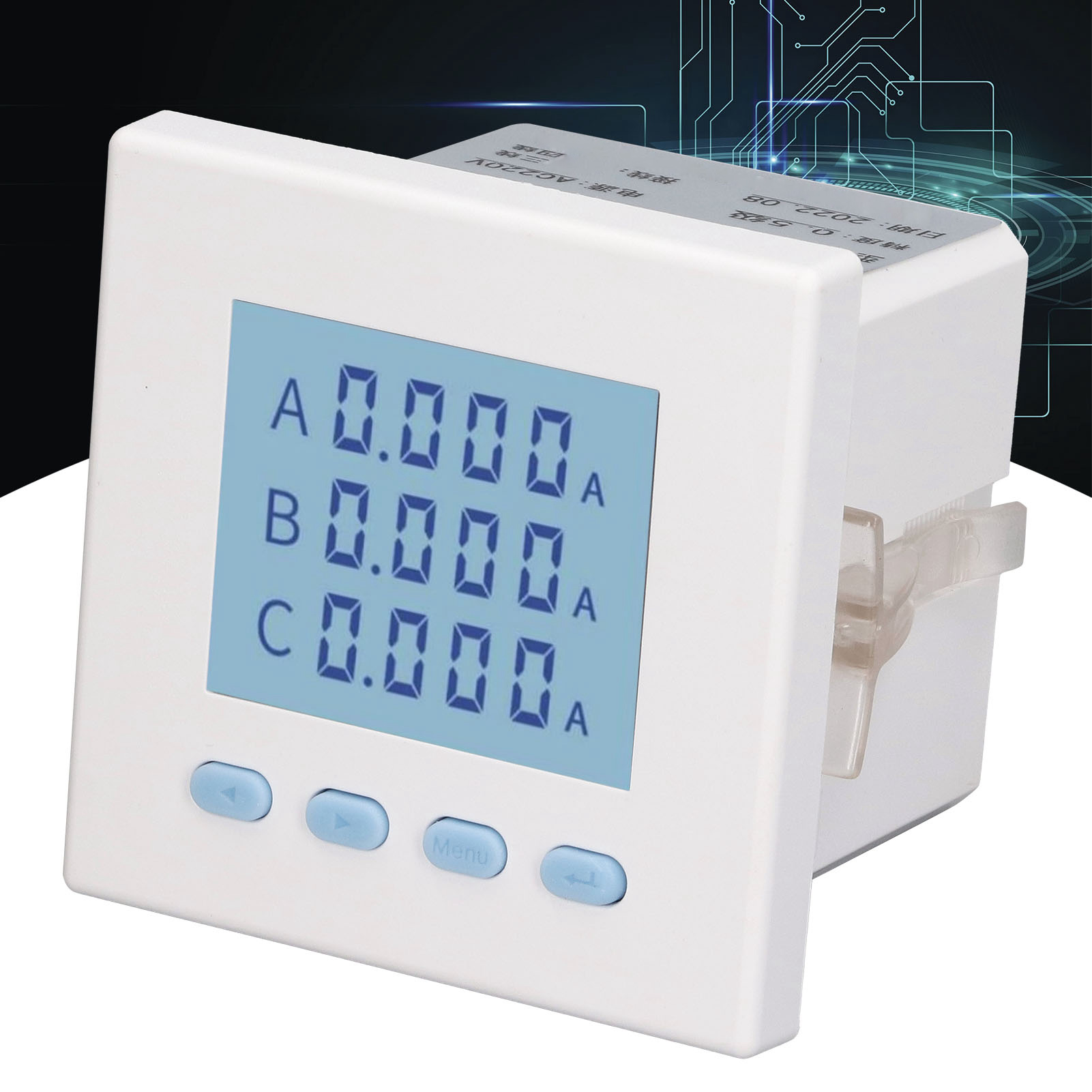 Intelligentes Dreiphasiges Lcd-amperemeter Yg194i-3xy, Ac220v Eingangsspannung, 5a Strombereich.
