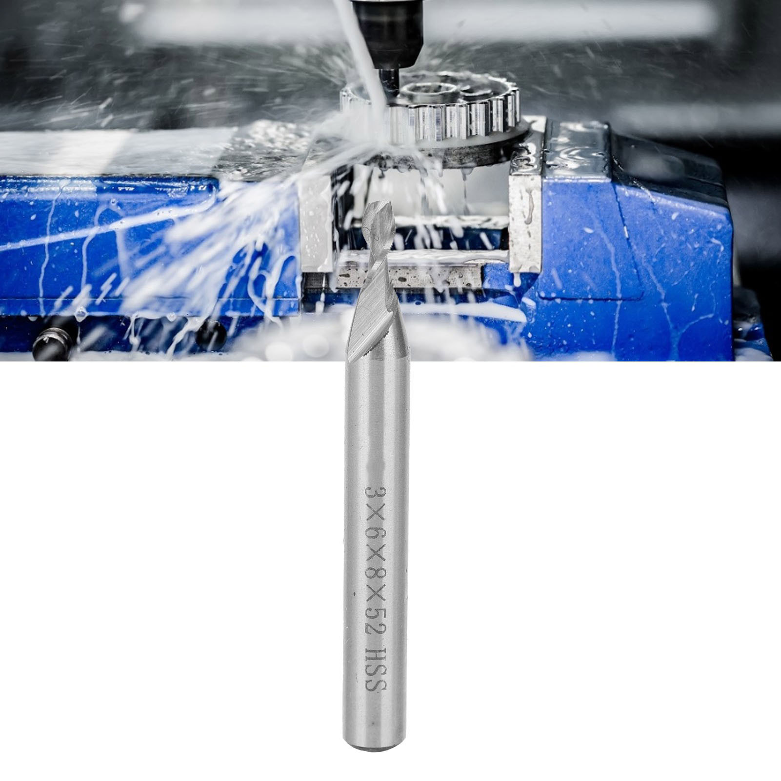 Hss-schaftfräser Mit 2 Schneiden, Zylindrischer Schaftfräser 2–12 Mm, Spiralfräser, Cnc-fräsmaschine 3 × 6 × 8 × 52