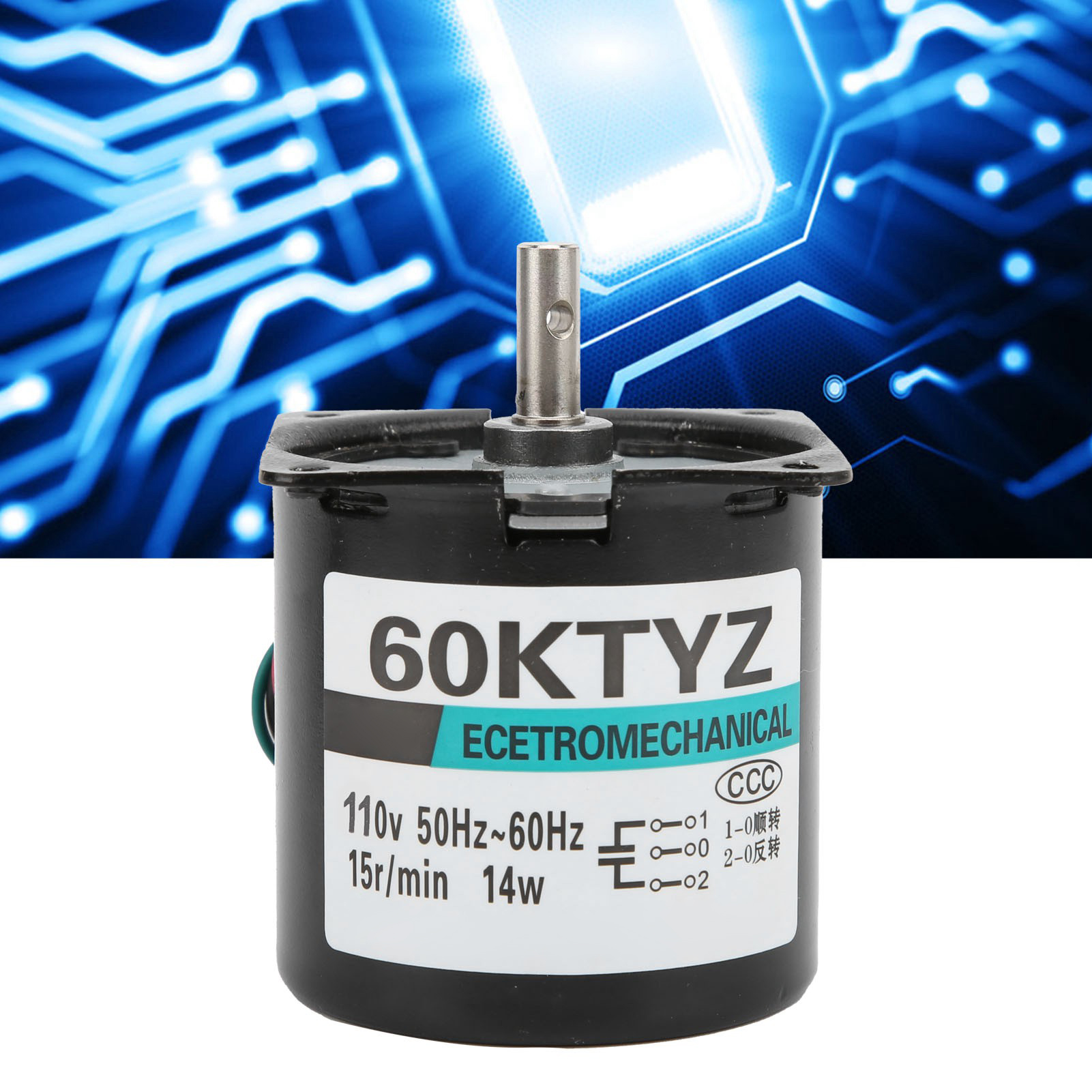 Xd60ktyz Wechselstrom-synchronmotor, 14w Permanentmagnet-langsamläufermotor, Drehmomentstarker Und Drehzahlsteuerbarer Bidirektionaler Mikromotor, 15 U/min Mittelwelle, Ac110v.