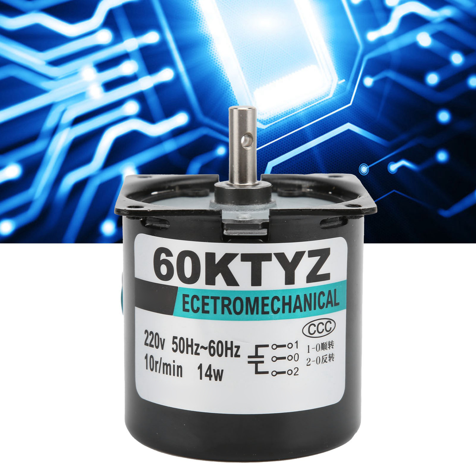 Xd60ktyz-ac-s1 Wechselstrom-synchronmotor, 14 W, Permanentmagnet, Niedrige Drehzahl, Bidirektional Und Steuerbar, Hohes Drehmoment, Mittelwelle, 10 U/min, 220 V Wechselstrom.