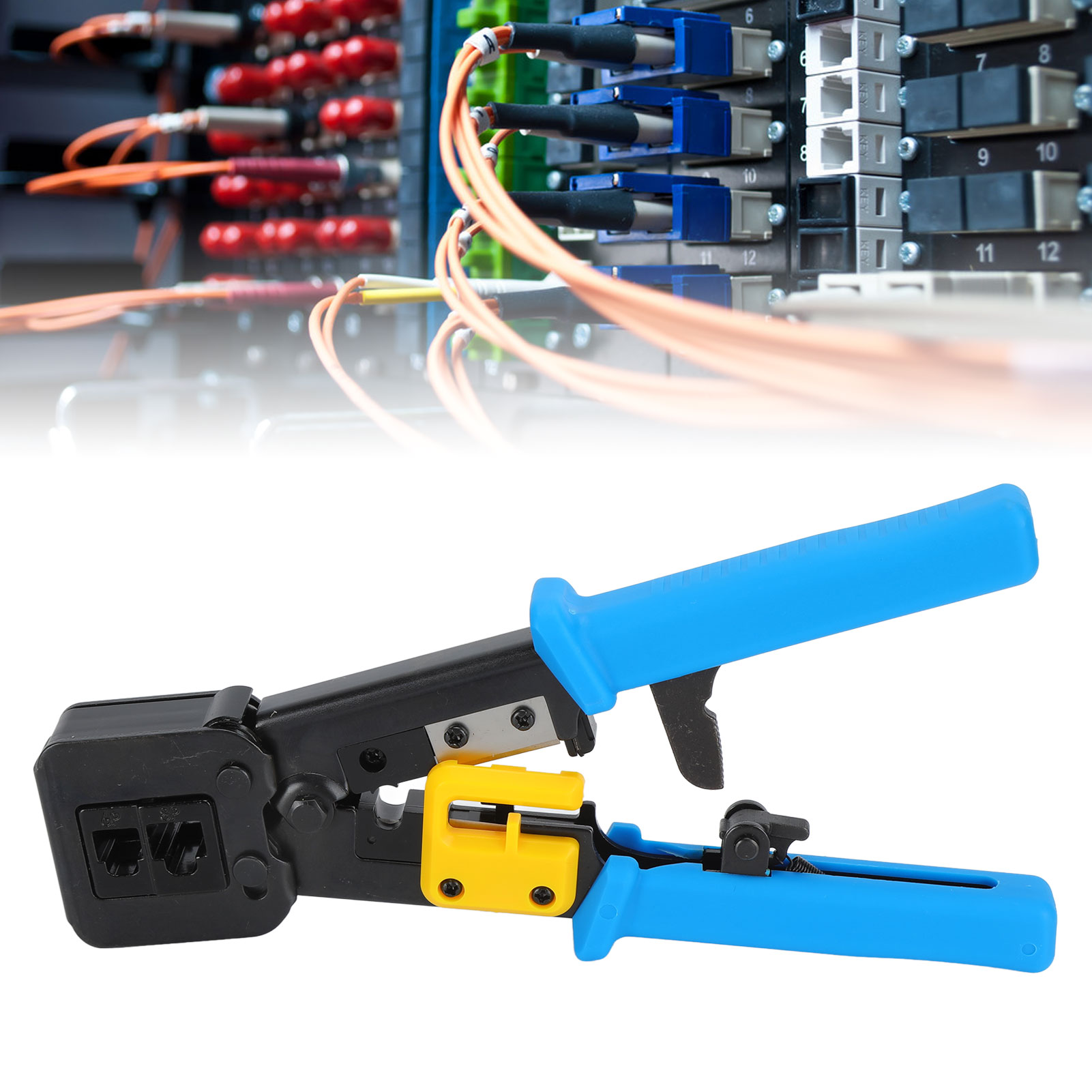 Netzwerkkabel-crimpset, Rj45-kombinationscrimpzange, 6-polige/8-polige Ratschencrimpzange Für Netzwerkkabel, 2kt-3764a Blau