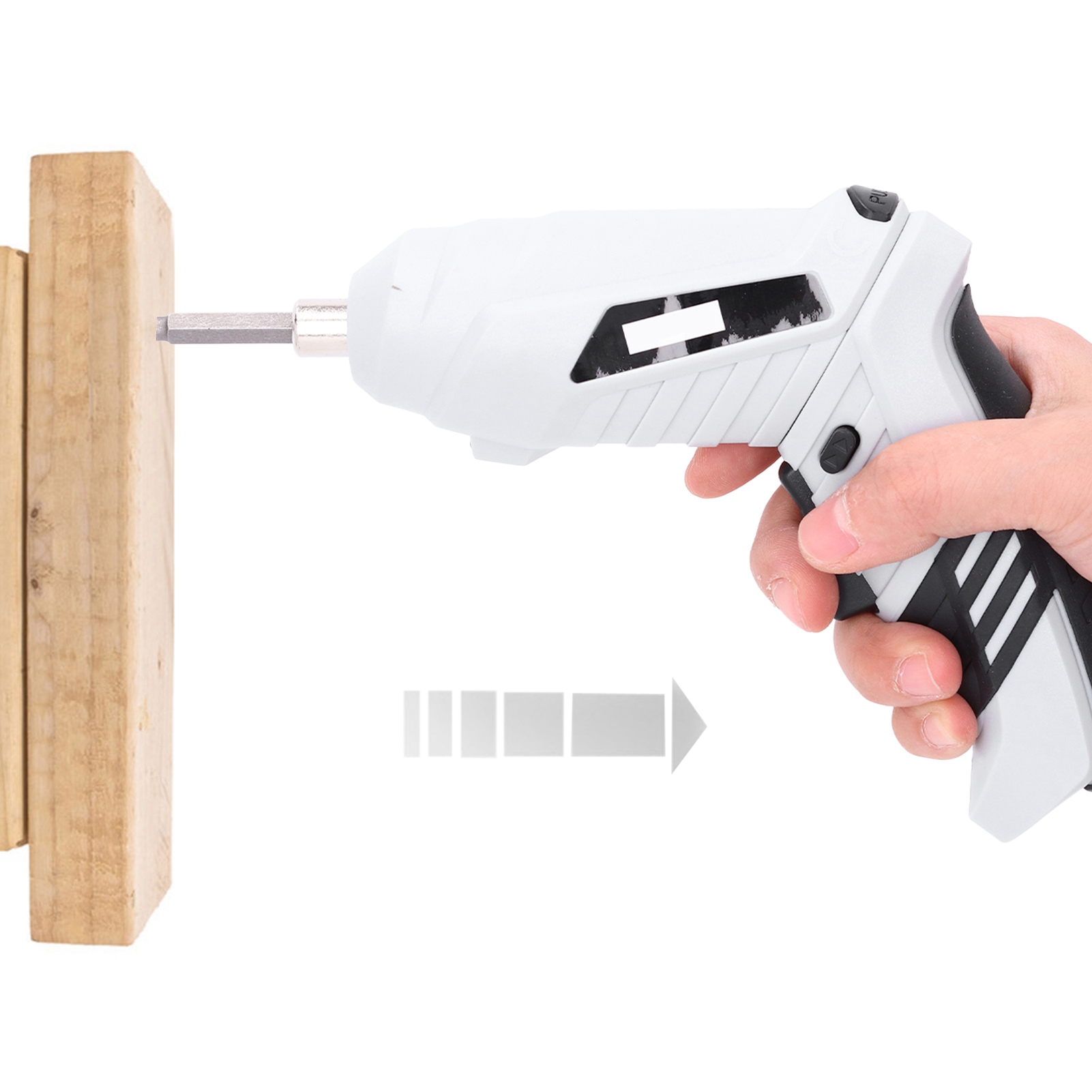 Mini-klappschrauber Mit Usb-aufladbarem Lithium-akku, Weiß
