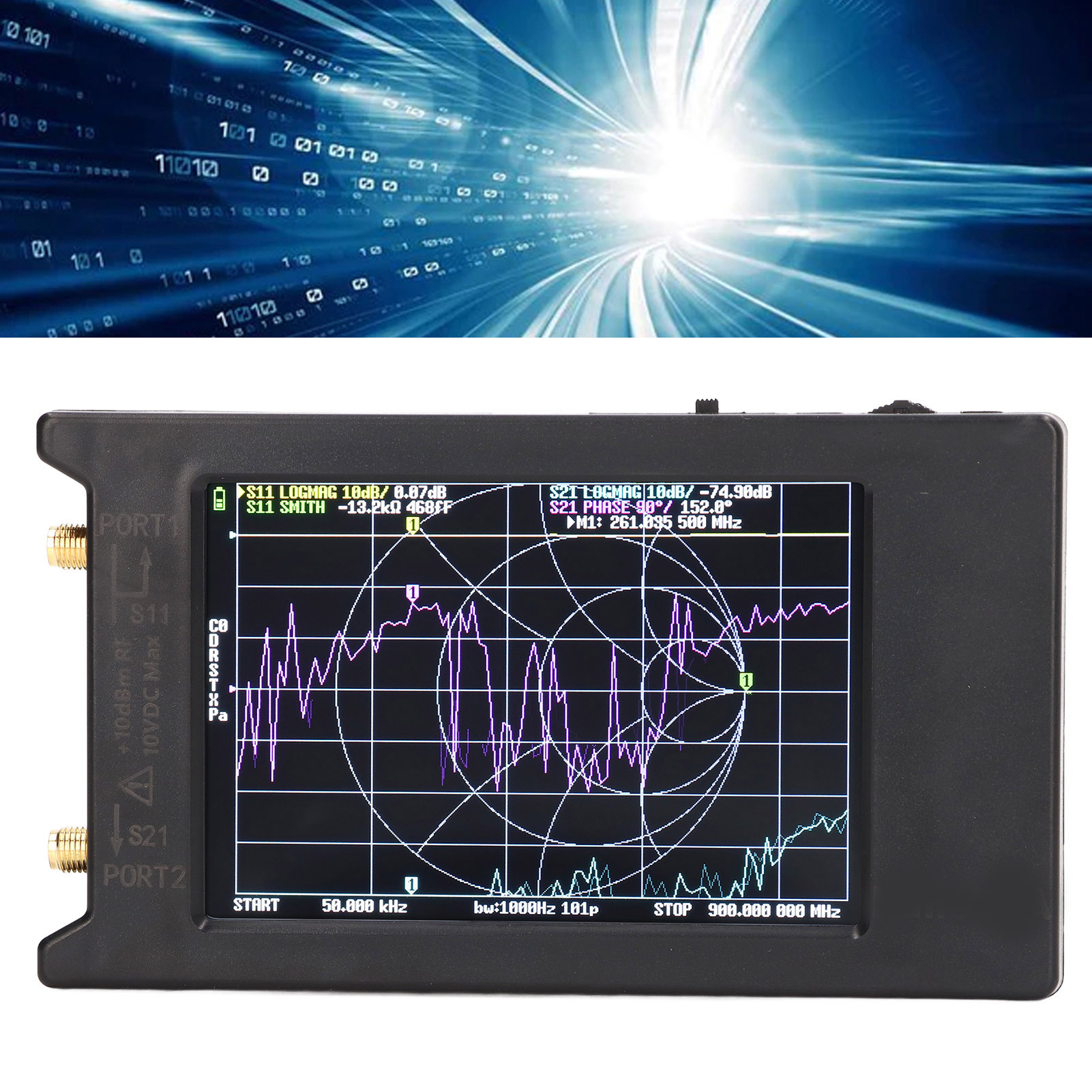 Nanovna-h Vektornetzwerkanalysator Mit 4,0"-bildschirm. Unterstützt Frequenzen Von 50 Khz Bis 1,5 Ghz.