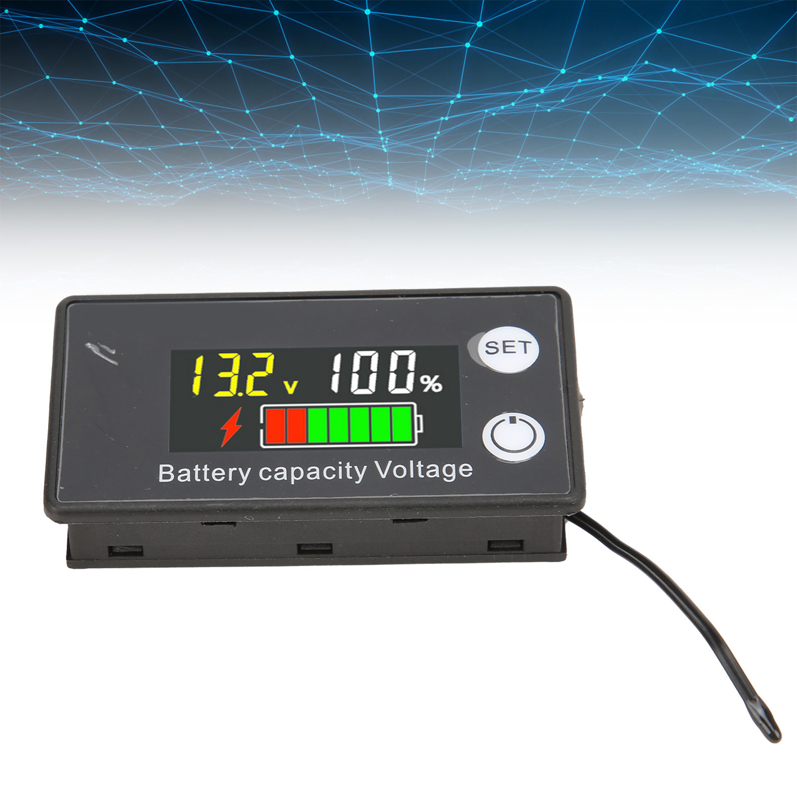 Energiezähler Mit Farb-lcd-bildschirm, Alarm- Und Temperaturfunktion, Gleichspannungsmessgerät Für Blei-säure- Und Lithiumbatterien Sowie Elektrofahrzeuge, 8-100 V.