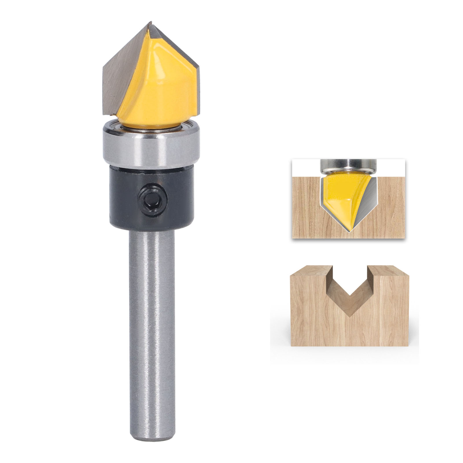 Kopiernutfräser, Lagernutfräser, Holzfräser, 61/2 V-nut-kopierfräser