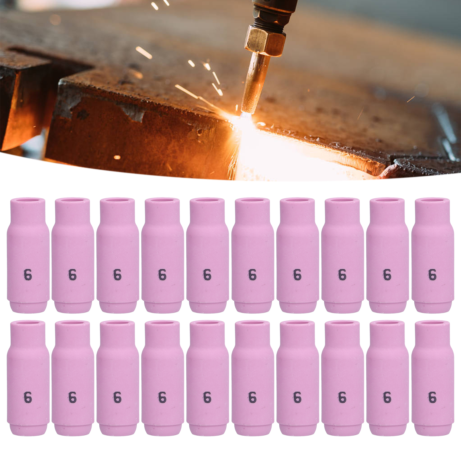 Packung Mit 20 Keramik-schutzhülsen Für Wig-schweißdüsen/spitzen 10n48 6