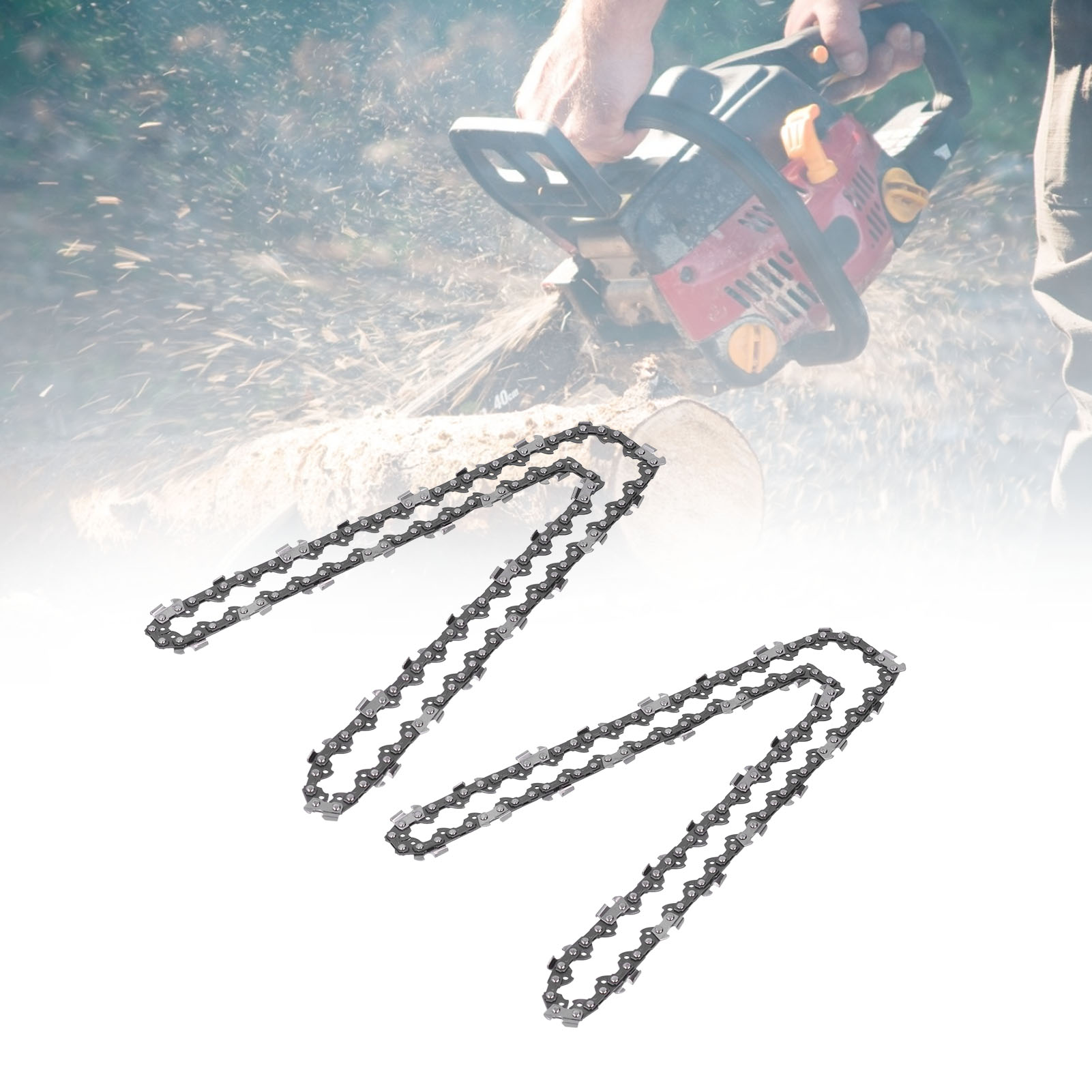 2 Kettensägenketten 3/8" 40 62dl, Kettensägenblatt 18" 62 Segmente