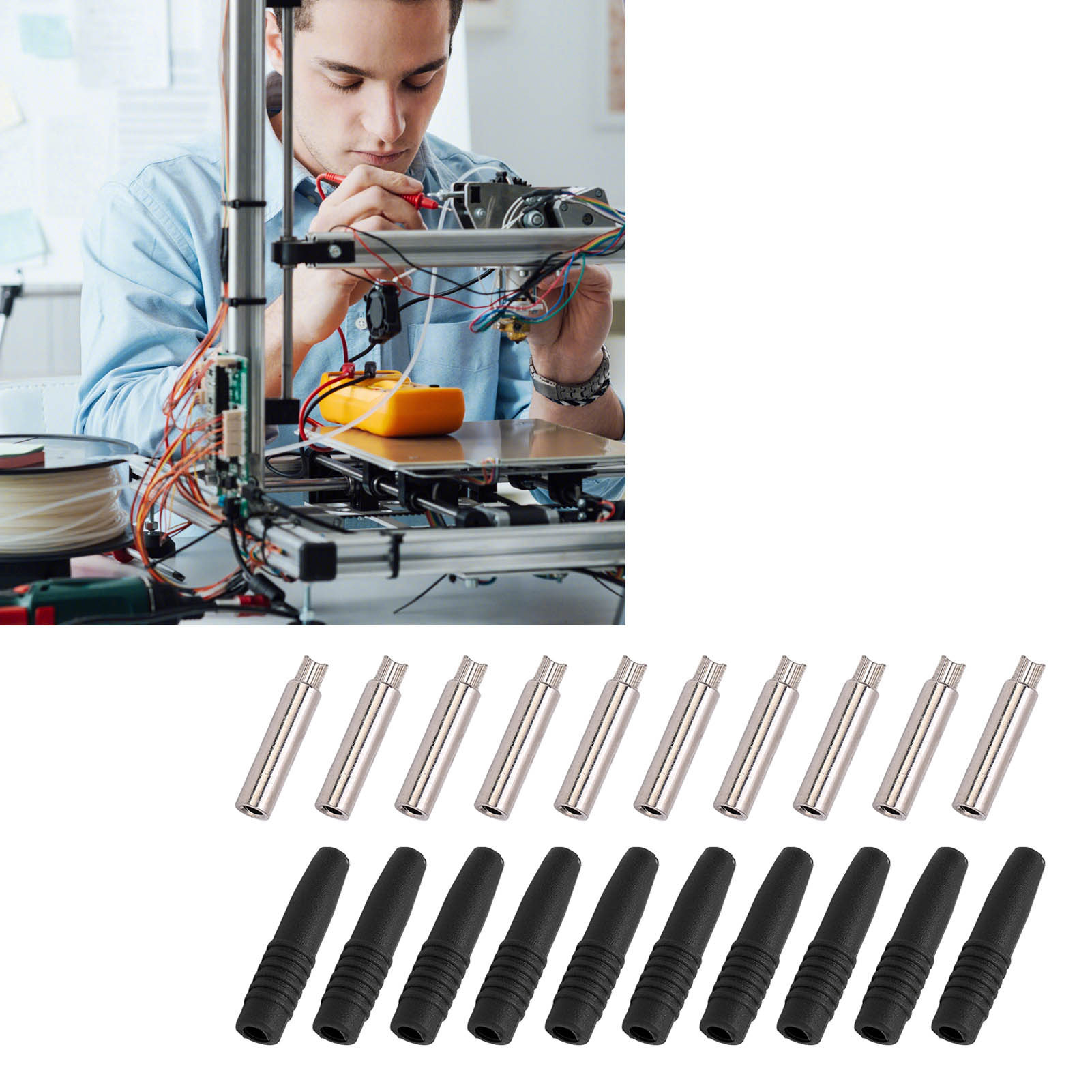 M1020m 2-mm-buchse, „bananenpfeffer“-typ, Stift Aus Reinem Kupfer, Buchse, Spritzgegossene Metallbuchse, Schwarz