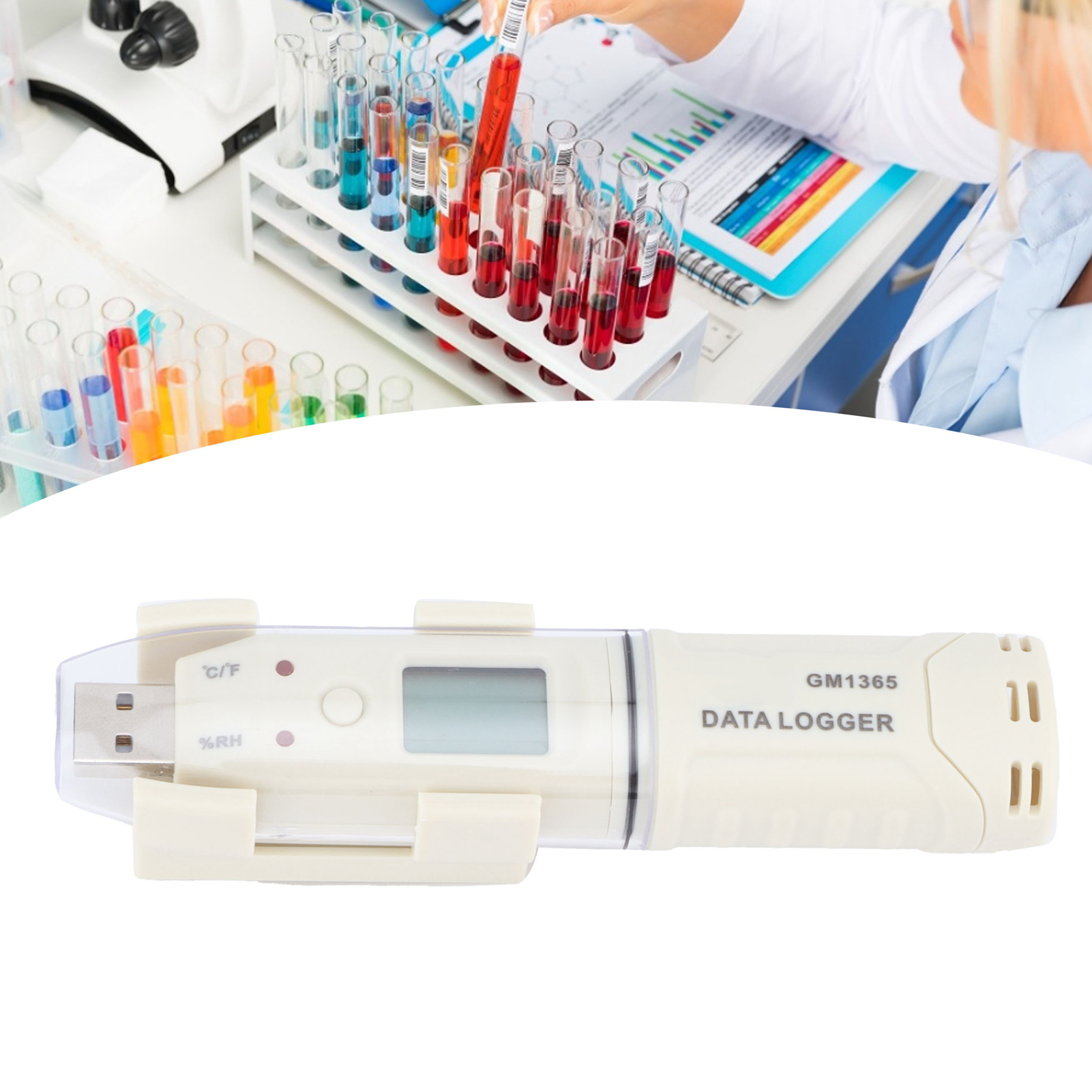 Gm1365 Temperatur- Und Feuchtigkeitsrekorder Mit Logo, Kühlkettenausrüstung, Lagerthermometer, Laborausrüstung, Gewächshausausrüstung Für Die Landwirtschaft