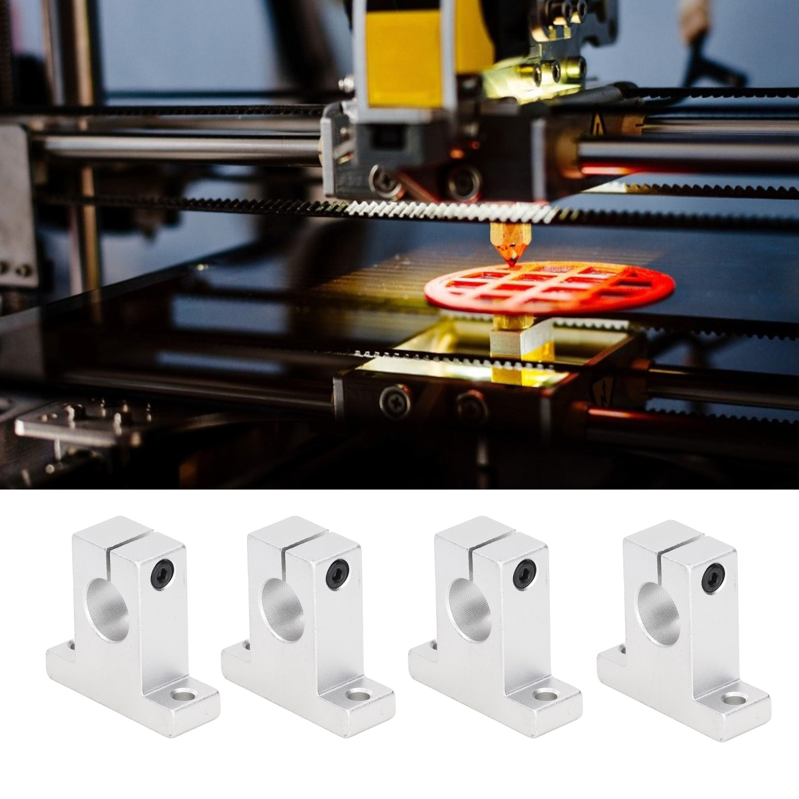 Vertikale Linearführung Aus Sk16-aluminium, 4-teilig, Für Linearstangen Mit 16 Mm Durchmesser