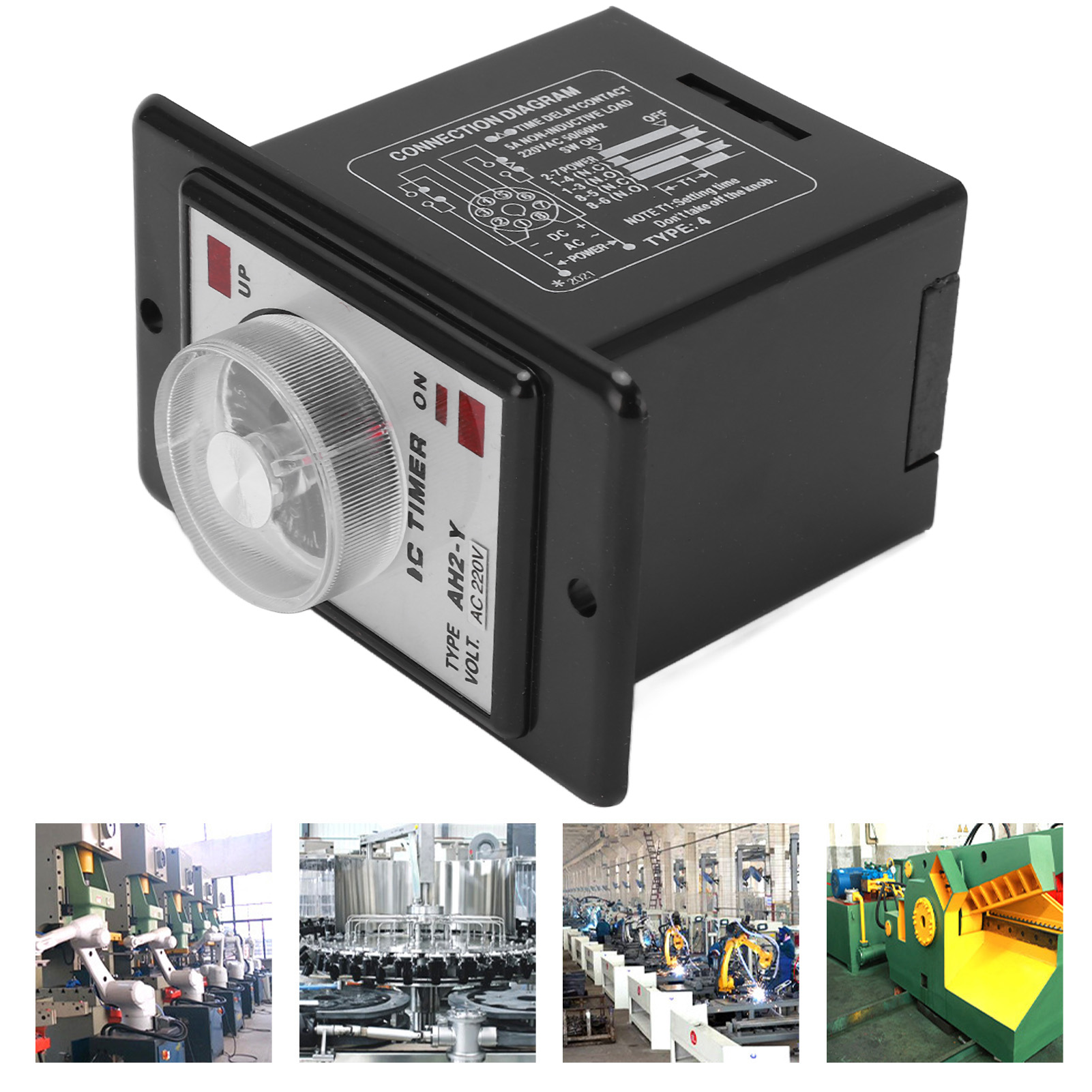 Jyio/匠意源 Ah2-y 3s Miniatur-zeiger-zeitschalter Mit Timer (8 Pins, 220v Ac)