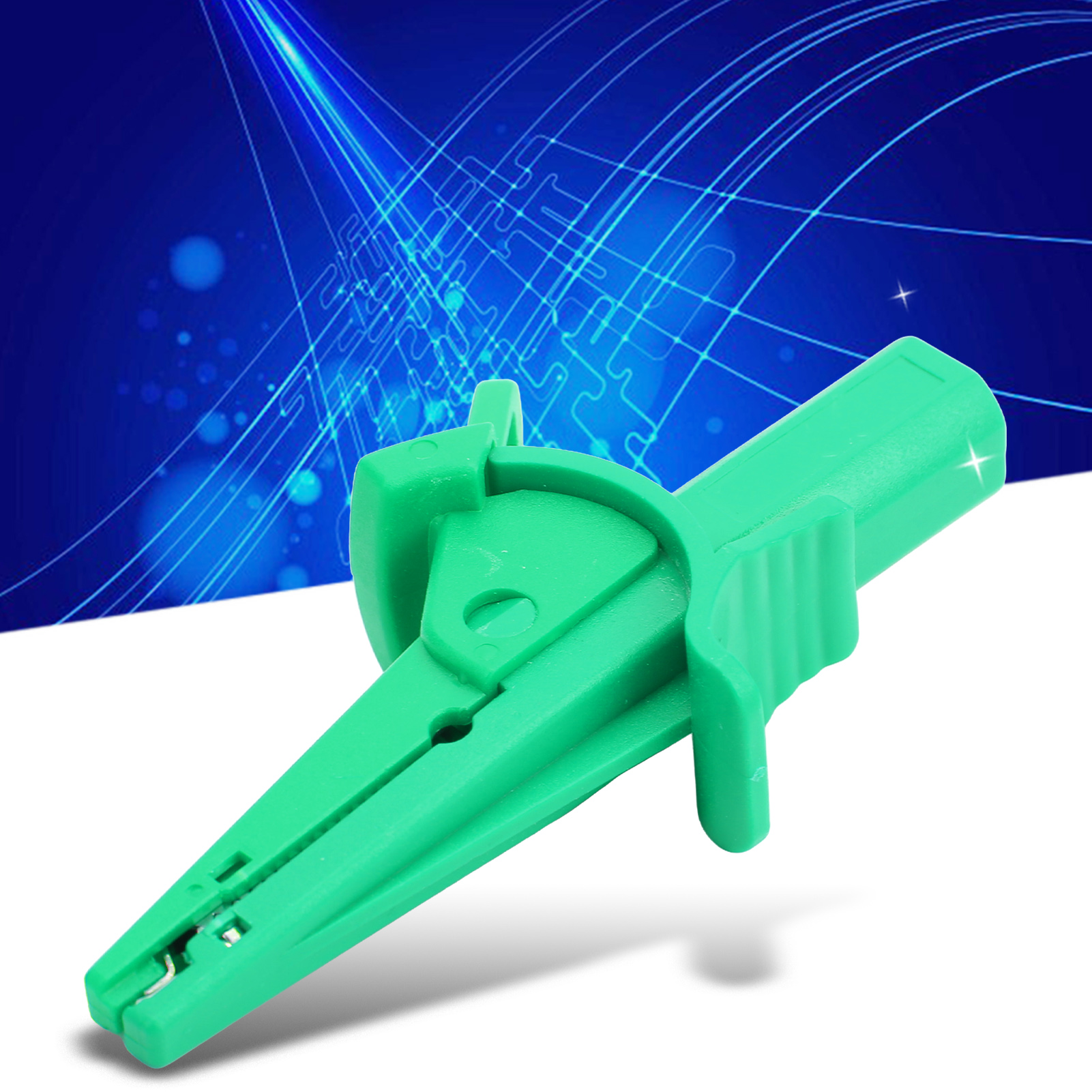 J.60041 Sicherheitsprüfklemme, Krokodilklemme Mit 4 Mm Schutzbananenstecker Am Ende, Stromprüfklemme, Grün.