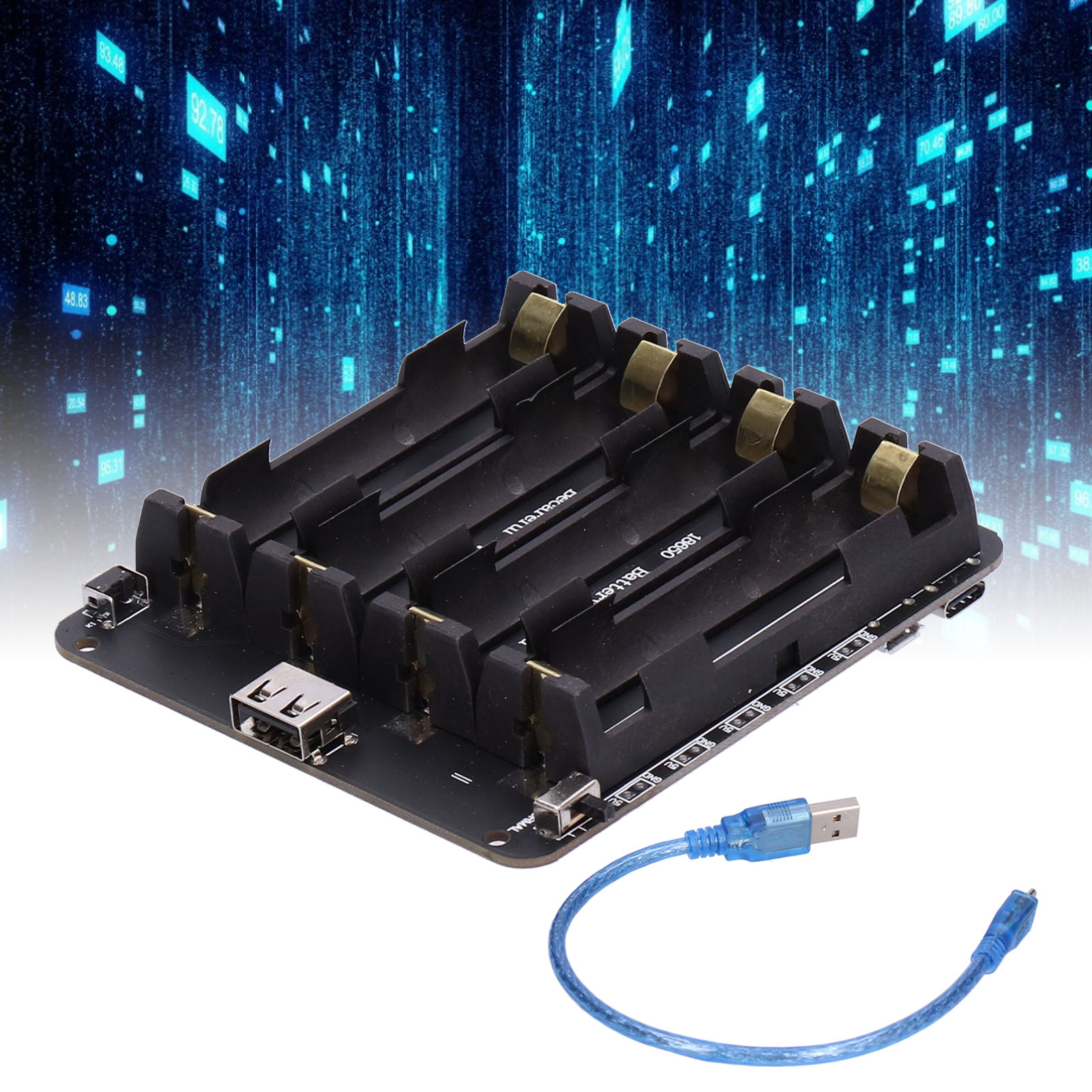 Das Batteriefach Für Vier 18650-akkus Mit Micro-usb-schnittstelle Ist Kompatibel Mit Arduino Und Raspberry Pi.