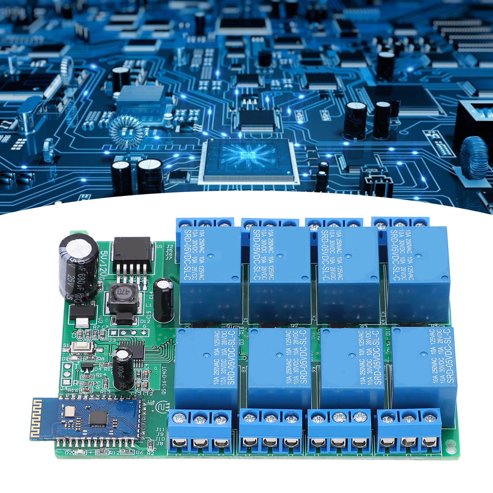 8-kanal 5v Dc Bluetooth-zeitverzögerungsrelaismodul, Kompatibel Mit Android-telefonen.