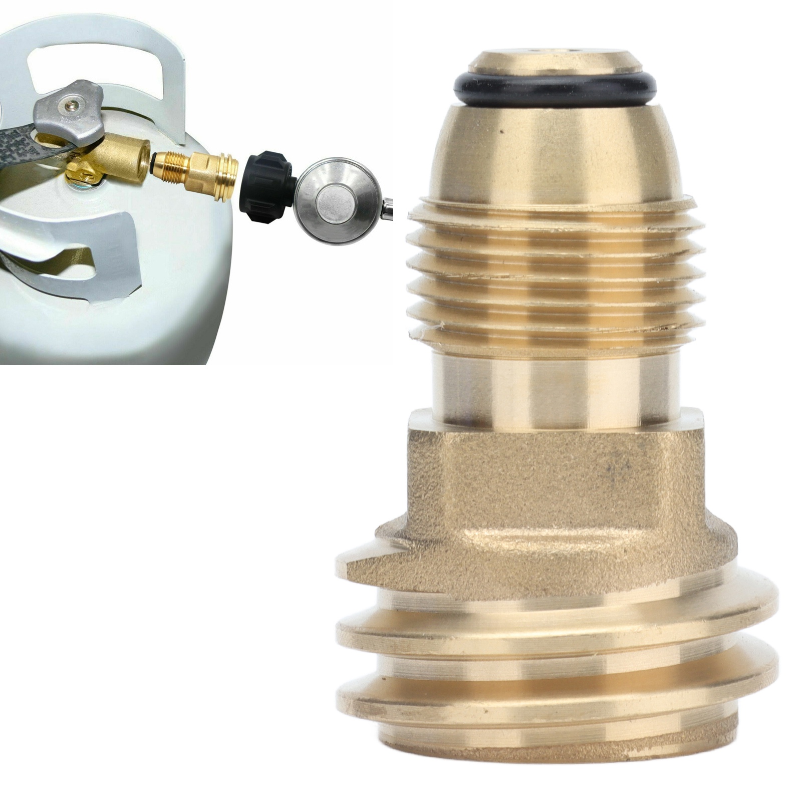 Messingadapter Zur Umwandlung Des Pol-serviceventils Des Flüssiggastanks In Einen Qcc1-typ-1-adapter