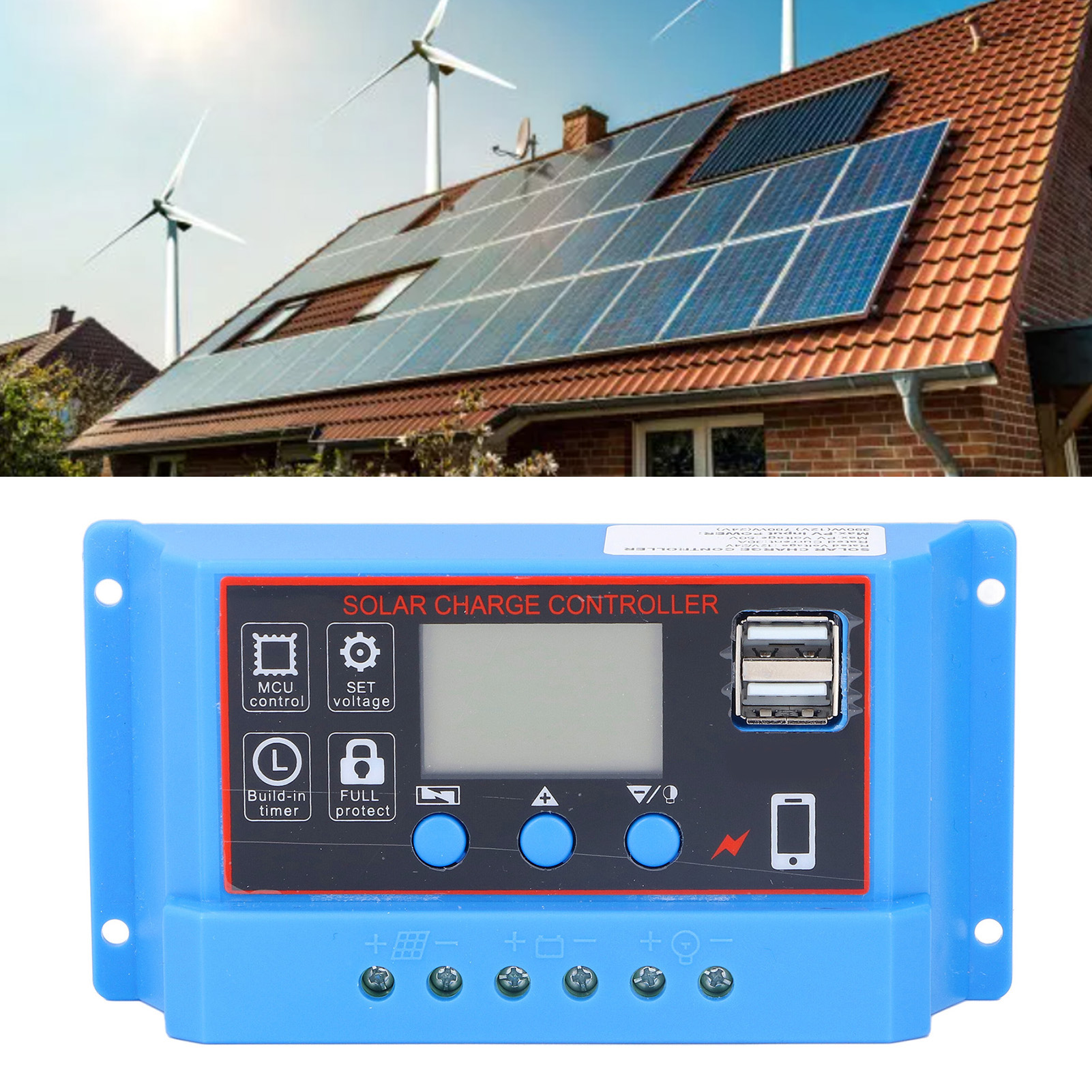 Photovoltaik-solarladeregler 11,1 V/12,8 V Mit Lcd-display, 20 A