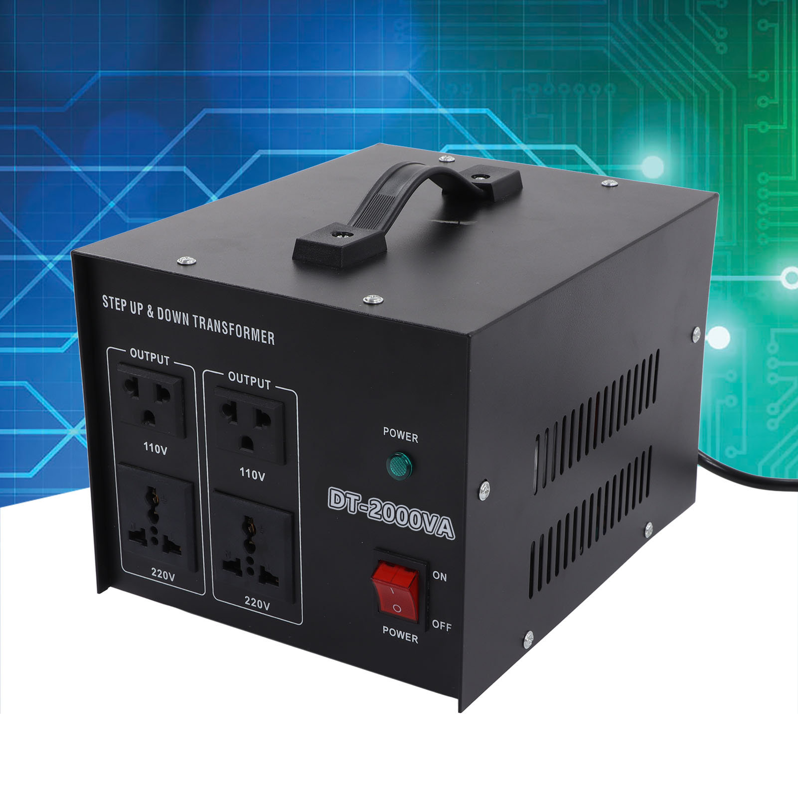 Dt-2000va 2000w Leistungstransformator, 110v Auf 220v Aufwärtstransformator, 220v Auf 110v Abwärtstransformator, Europäischer Standardstecker, 110v/220v