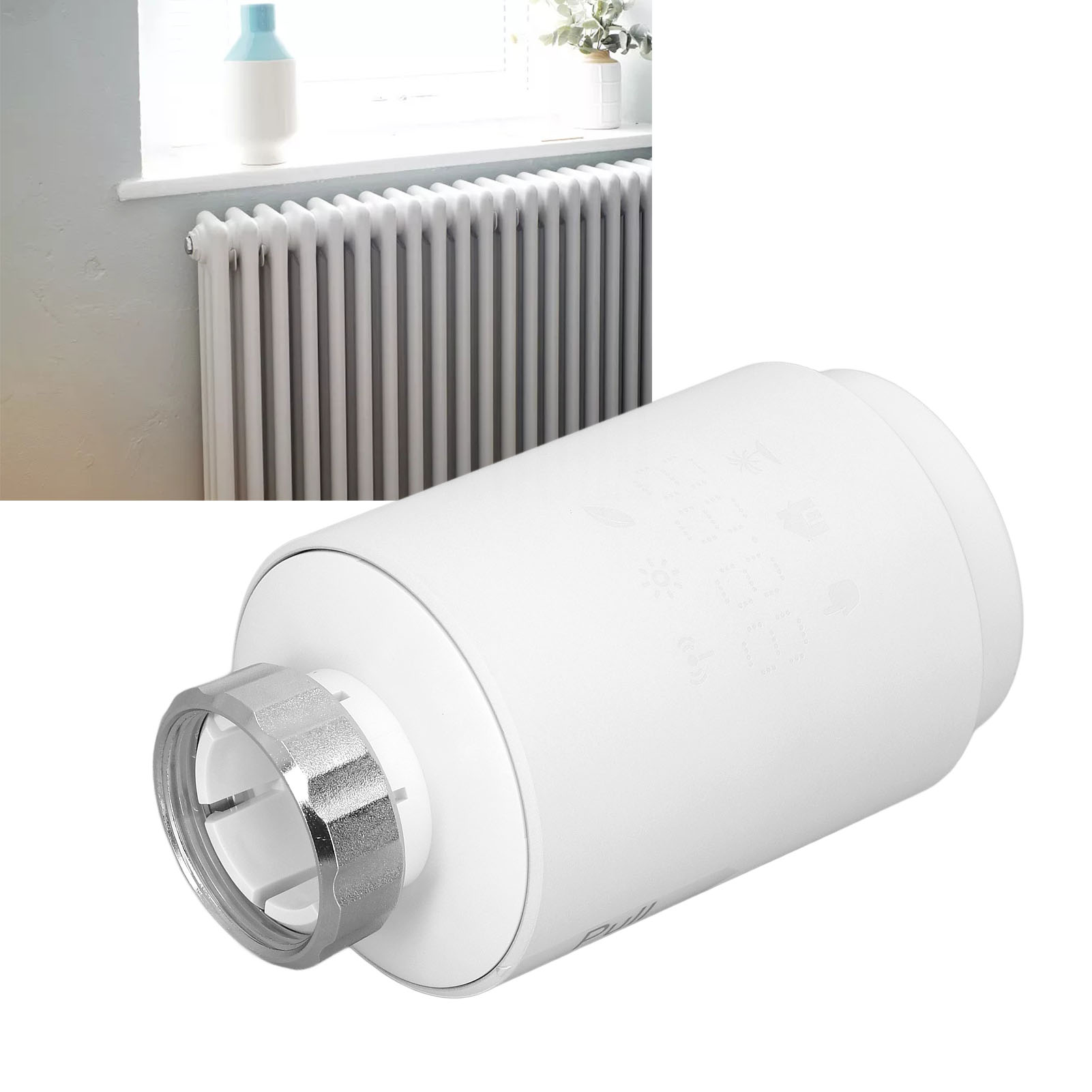 Tv02 Graffiti Smart-heizkörperventil Mit Sprachsteuerung Und Intelligentem, Hintergrundbeleuchtetem Thermostat