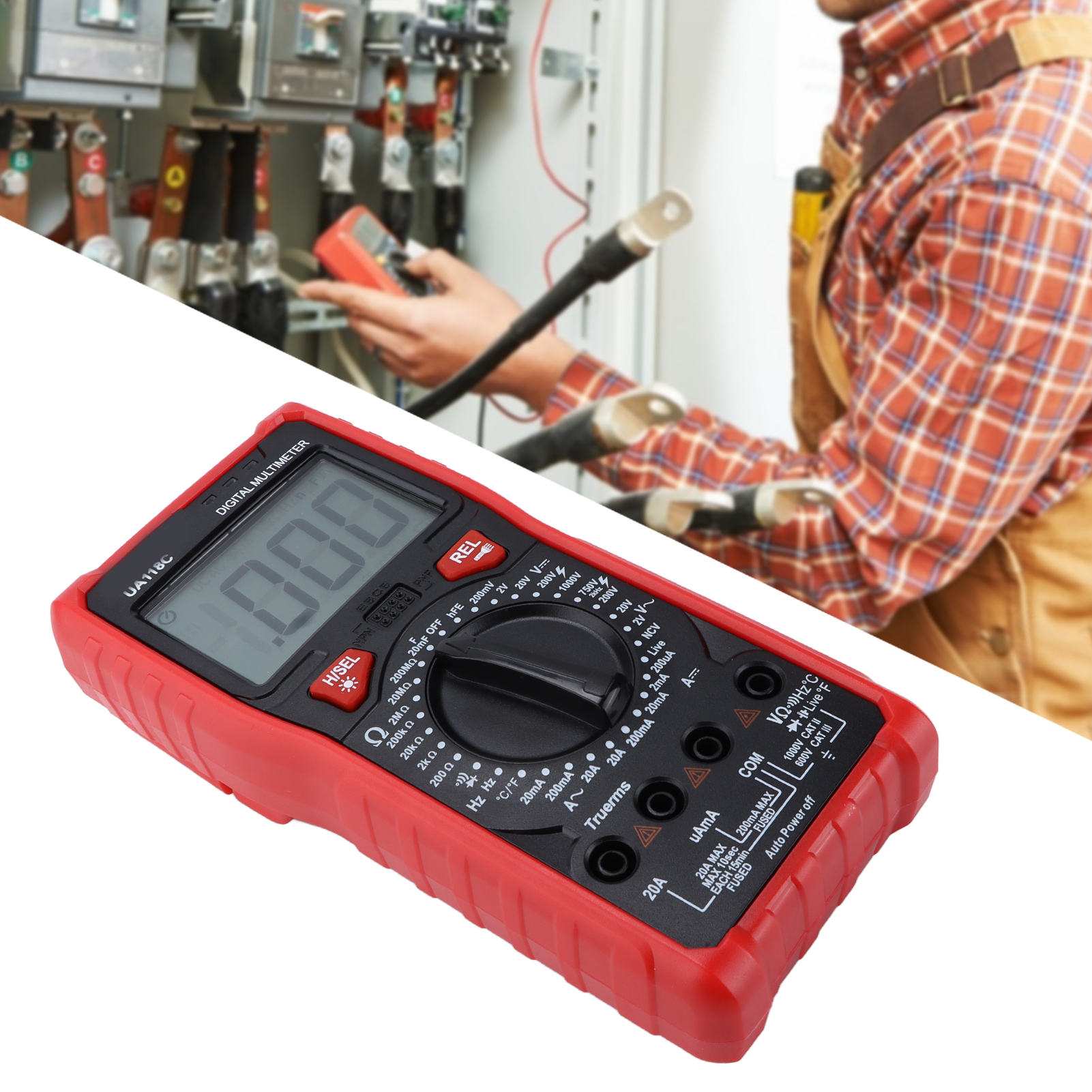 Uyigao Ua118c Digitalmultimeter, Hochpräzises Digitaldisplay, Automatische Bereichswahl, Spannungs- Und Strommessung, Überhitzungsbeständig, Multifunktional, Mit Temperaturmessung, 750 V