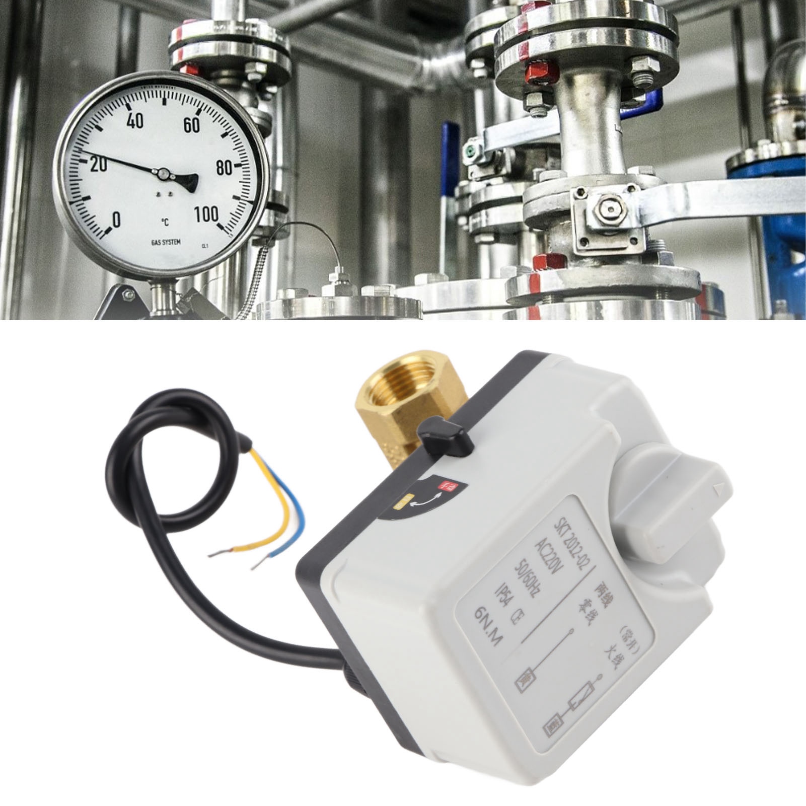 Dn15 Zweiwege-kugelhahn, Manuell/automatisch, 220 V Wechselstrom, Zweidraht-elektroventil, Normalerweise Offen
