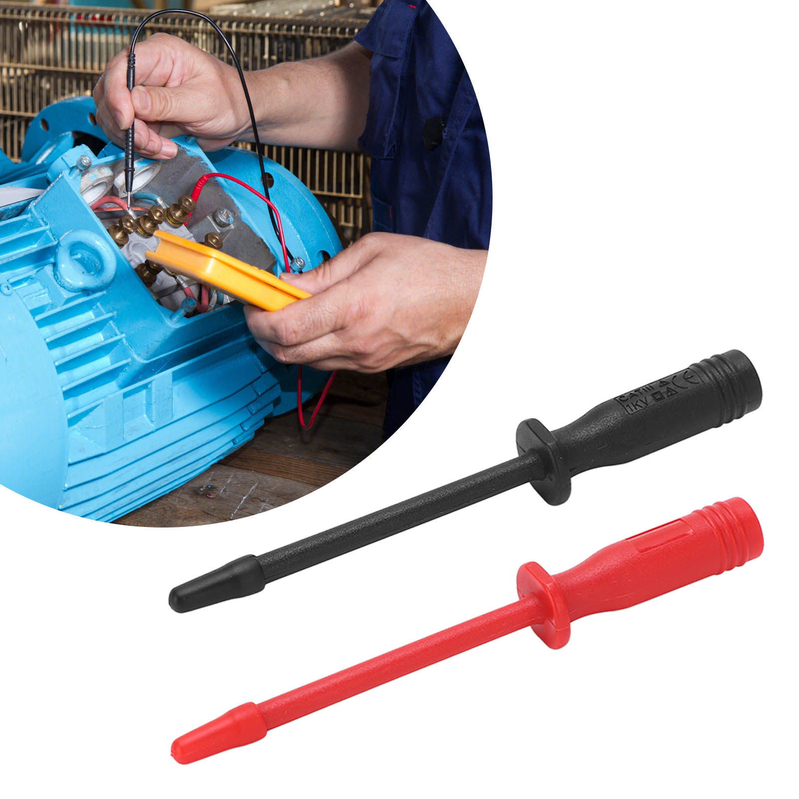 Die Kurze Rundkopf-prüfsonde J.30016 Mit Standardstecker (rot Und Schwarz) Wird Als Set Verkauft.