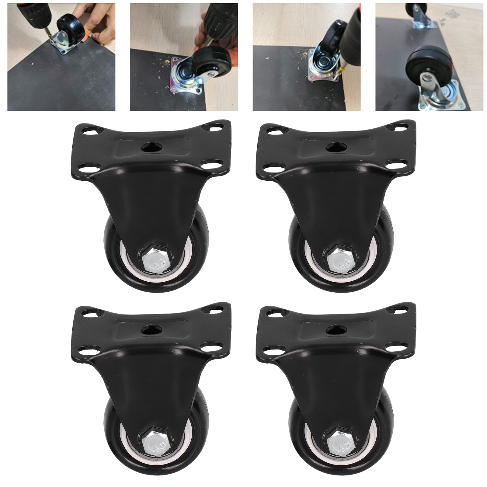 4 Schwarze Lenkrollen