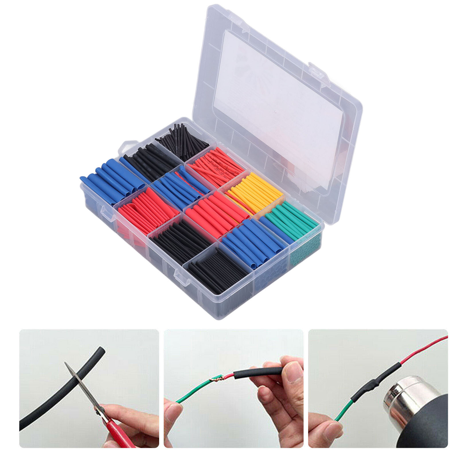 Set Mit 800 Wärmeschrumpfenden Isolierschläuchen Für Heimwerkerarbeiten Im Bereich Der Elektroinstallation, Zum Schutz Von Drähten Und Kabeln.