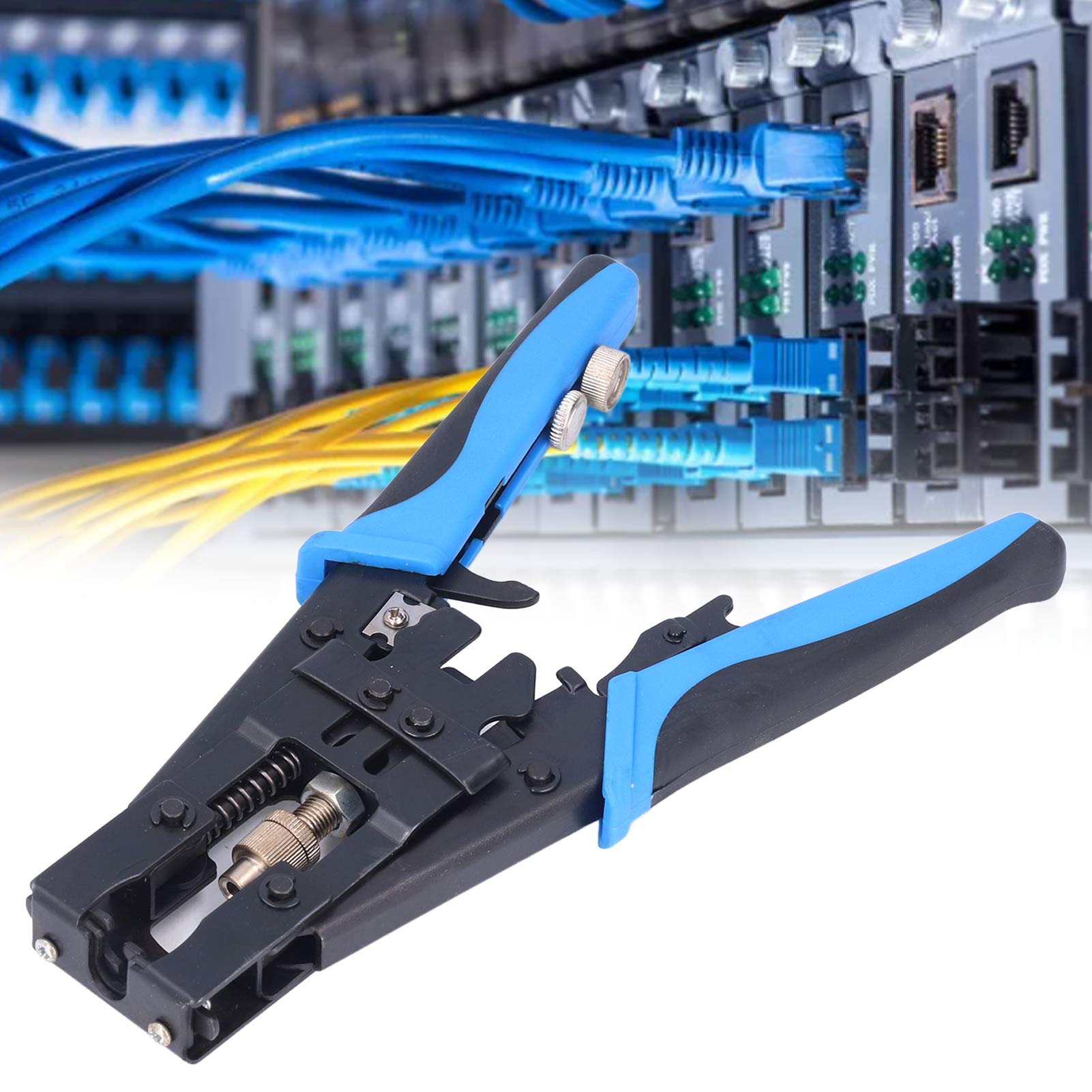 Blau-schwarze Bnc/rca/f-crimpzange Zum Abisolieren Und Crimpen Von Koaxialkabeln Mt-5082r