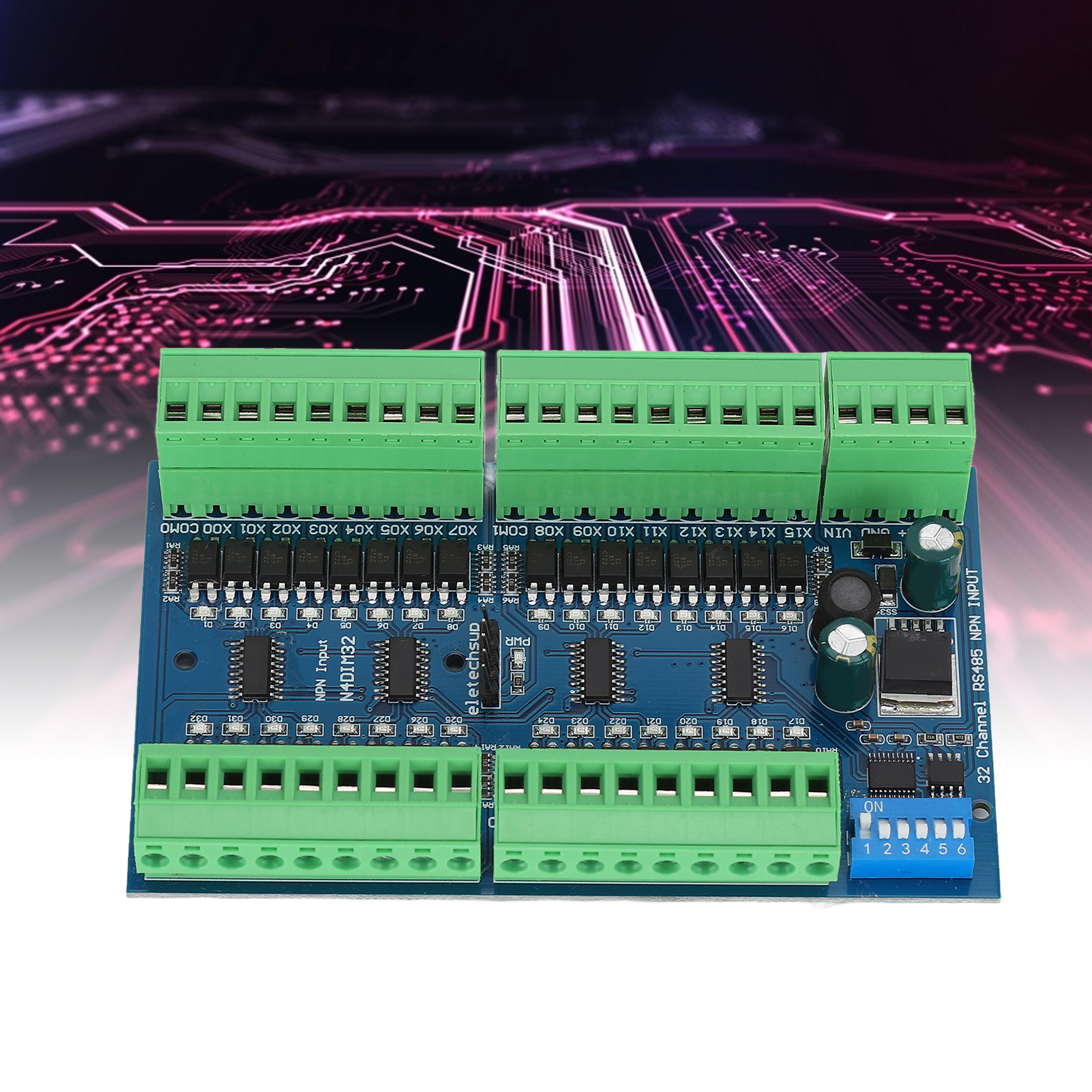 32-kanal-npn-din-schienen-rs485-eingangscontroller (nur Platine)