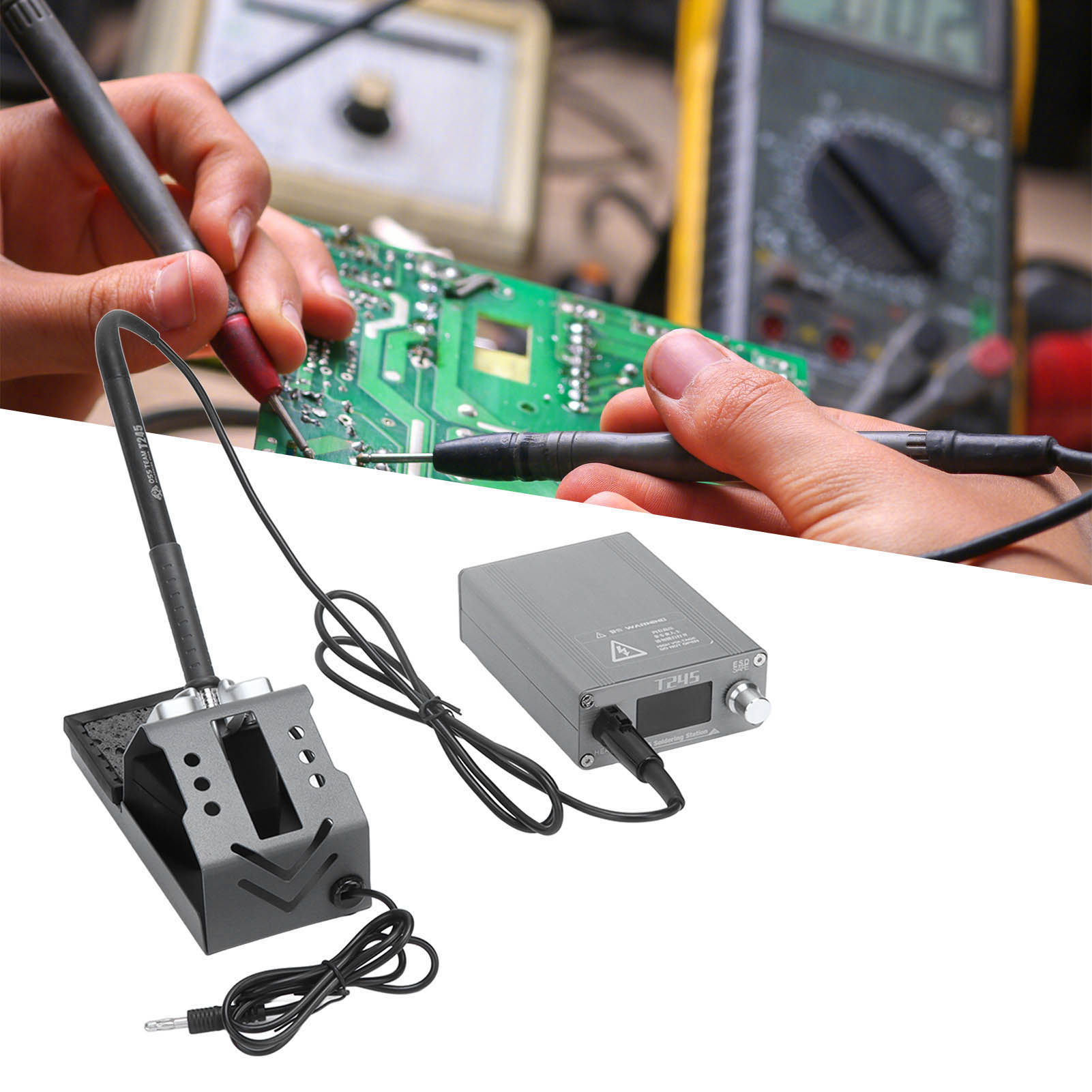 Oss T245 Professionelle Intelligente Konstanttemperatur-lötstation Mit Lcd-bildschirm, Europäischer Standard 100–240 V