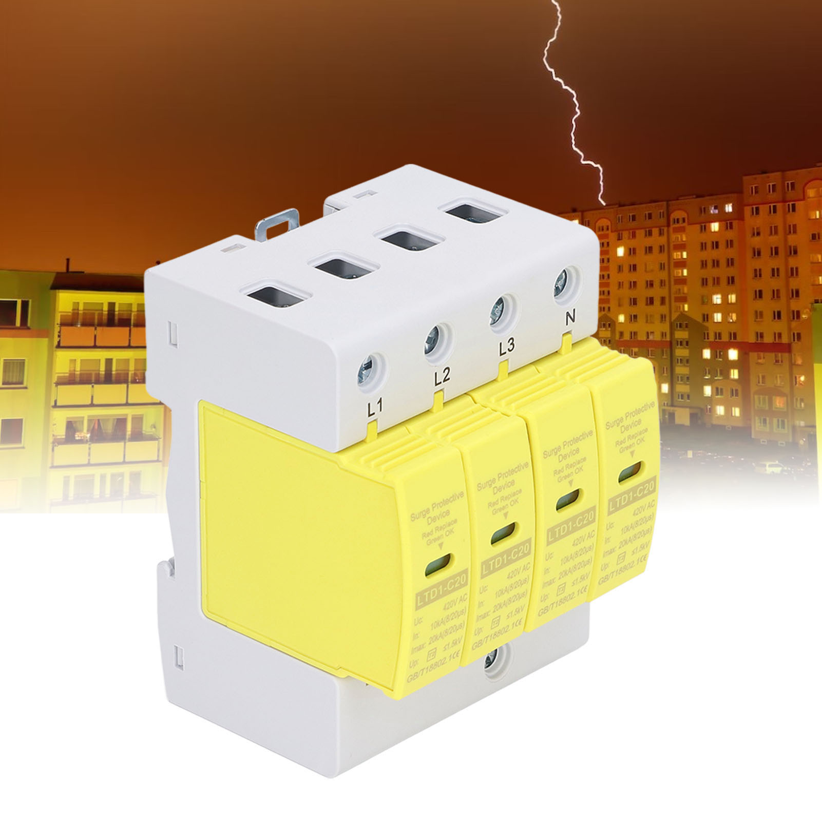 Ltd1-c20 420v Ac 10ka-20ka/4p Überspannungsschutz