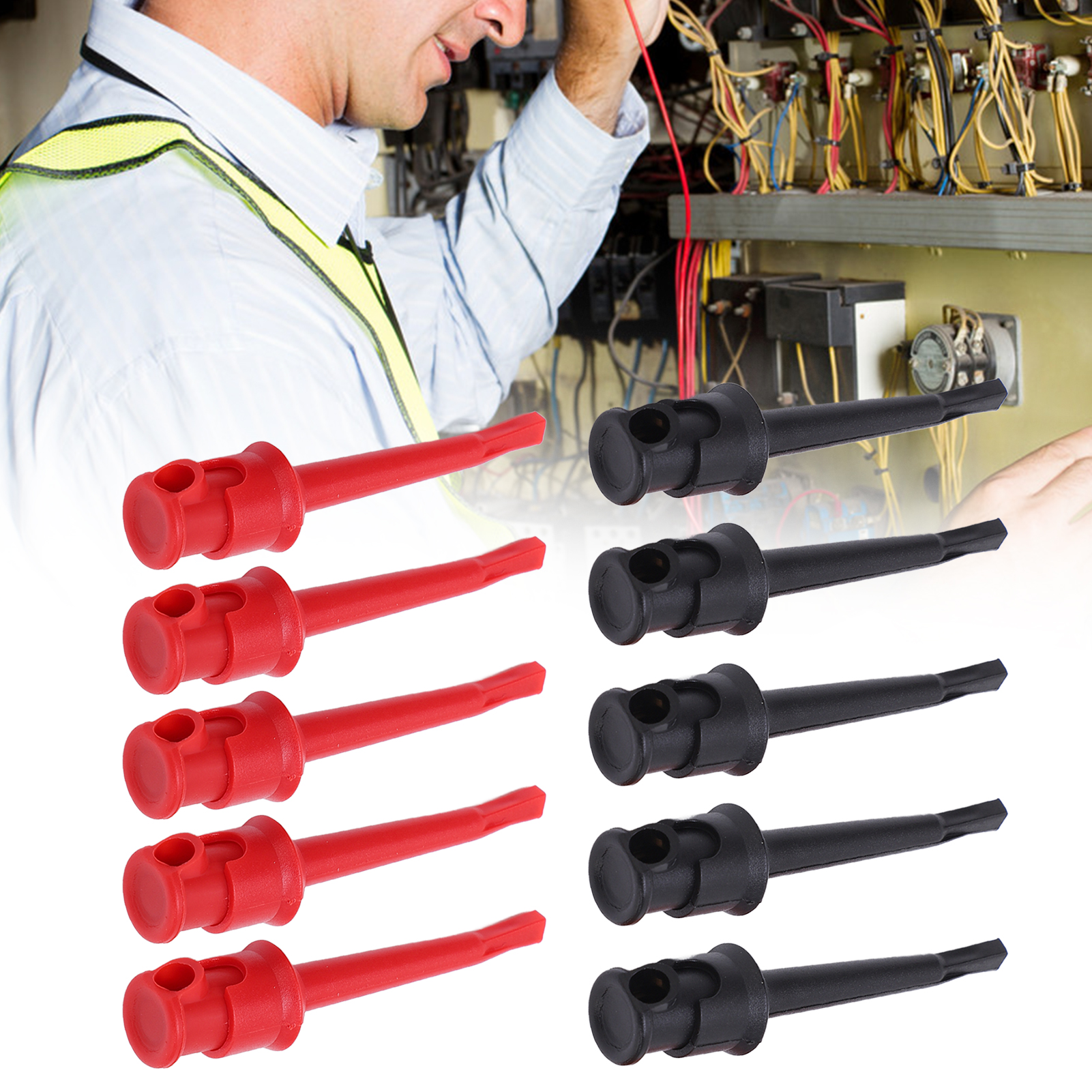 Rot Und Schwarz, 5 Stück Pro Set, Geschweißter Prüfhaken J.30007, Schnellprüfclip Aus Nylon Und Kupfer, Prüfhaken, Einfacher Prüfhaken.