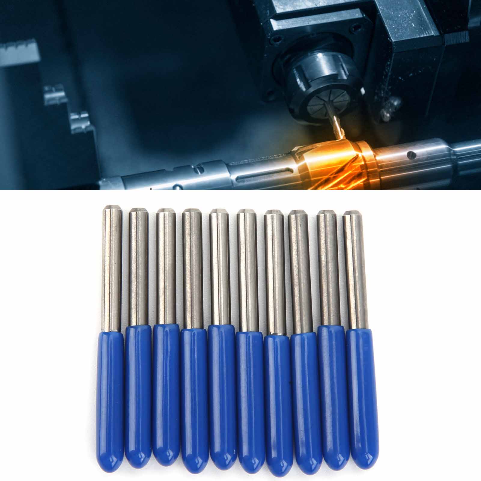 3,175 Zoll Doppelschneider-schaftfräser Aus Hartmetall, 10 Stück, 300,1 Mm.