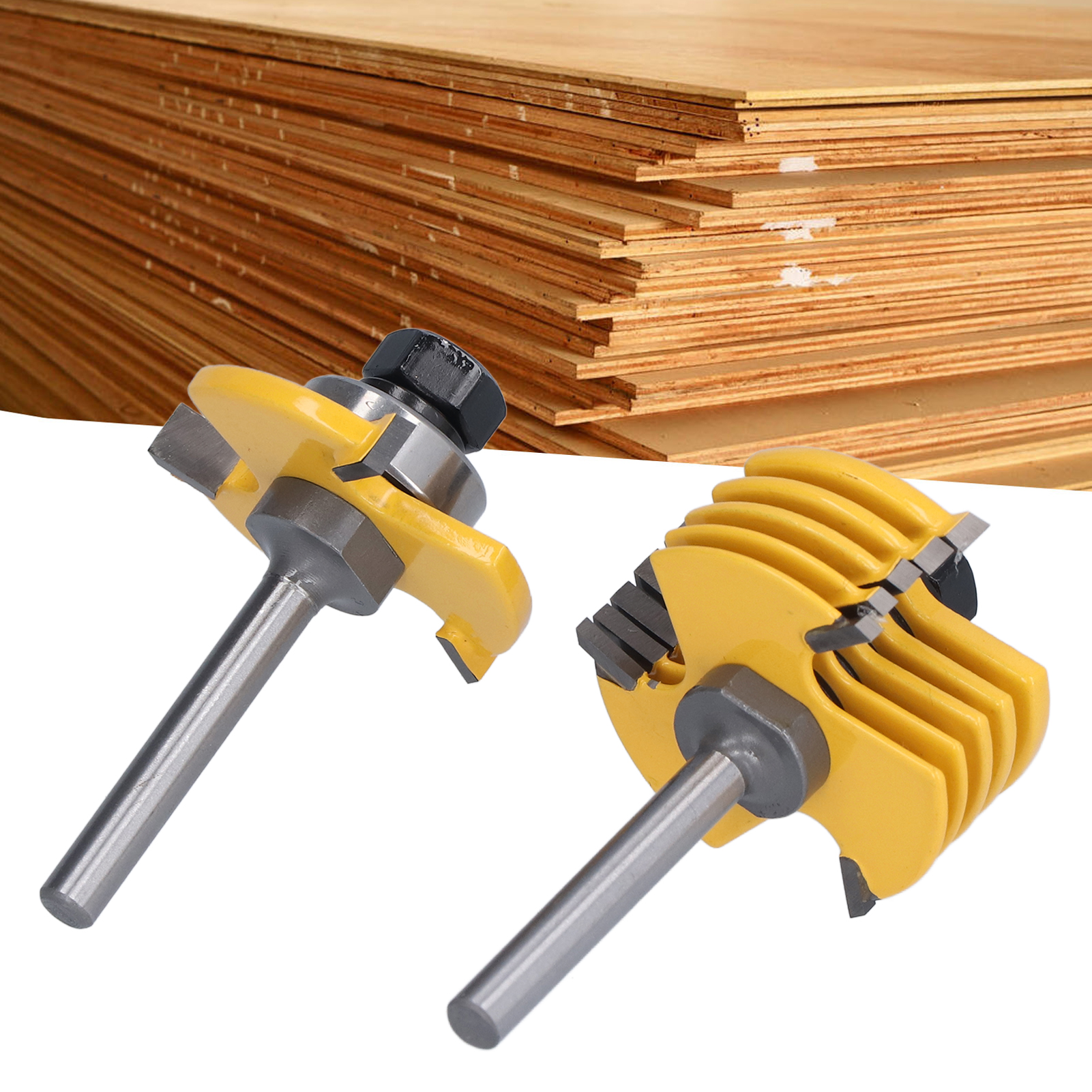 Zweiteiliger Nutfräser, Dreischneiderfräser, Holzfräser Mit 6,35 Mm (1/4 Zoll) Schaft, Mehrklingen-zapfenfräser