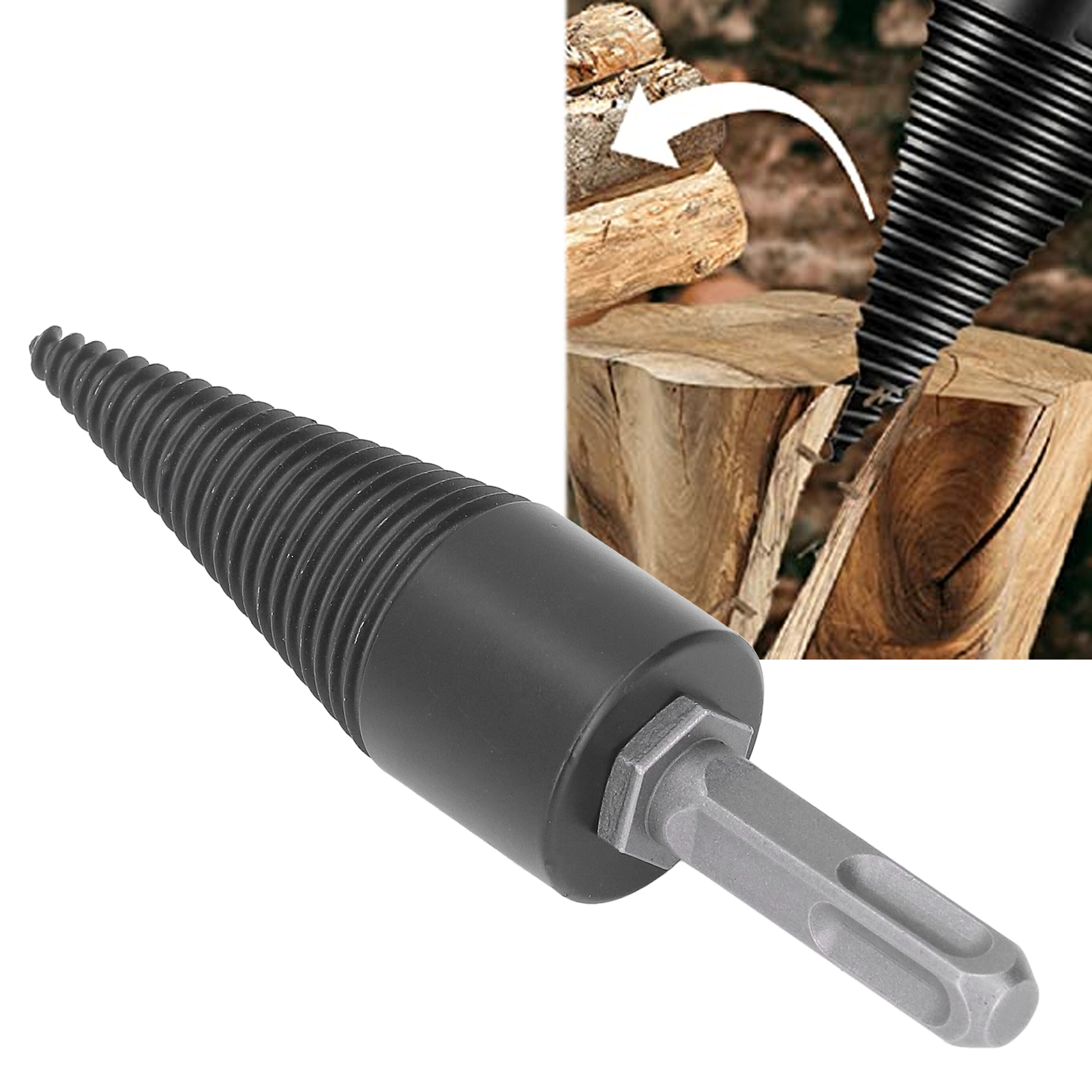 Holzbohrer, Holzspalter, Zündkeil-spaltwerkzeug, Abnehmbarer Holzspalter, Konischer Keil, Elektrischer Bohrer, Hochleistungsbohrer 32 Mm.